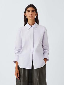 John Lewis Cotton Poplin Shirt, Lilac, Lilac
