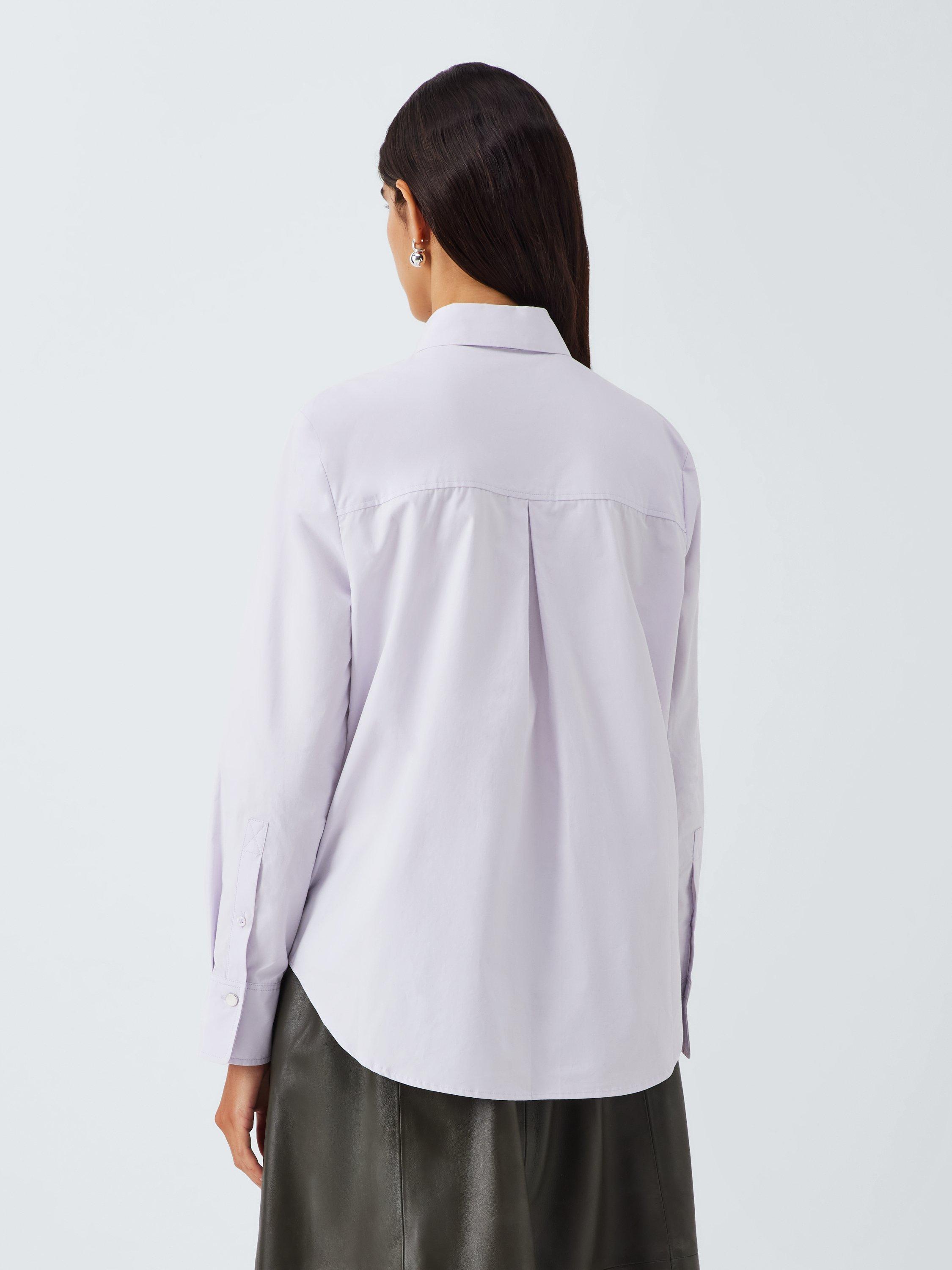 Product image 2 of 6, which shows John Lewis Cotton Poplin Shirt, Lilac, 8