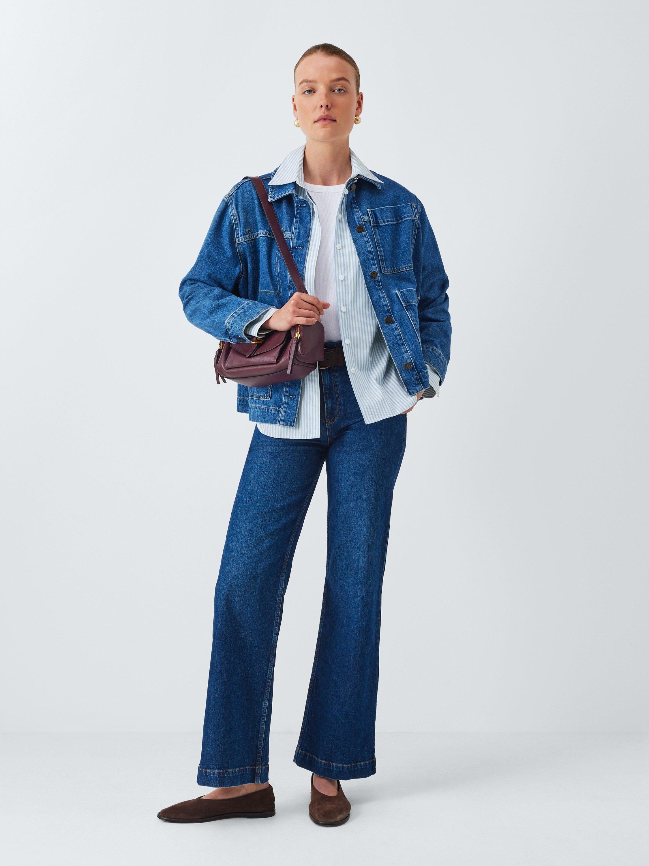 Product image 3 of 6, which shows John Lewis Striped Cotton Poplin Shirt, Blue Multi, 8