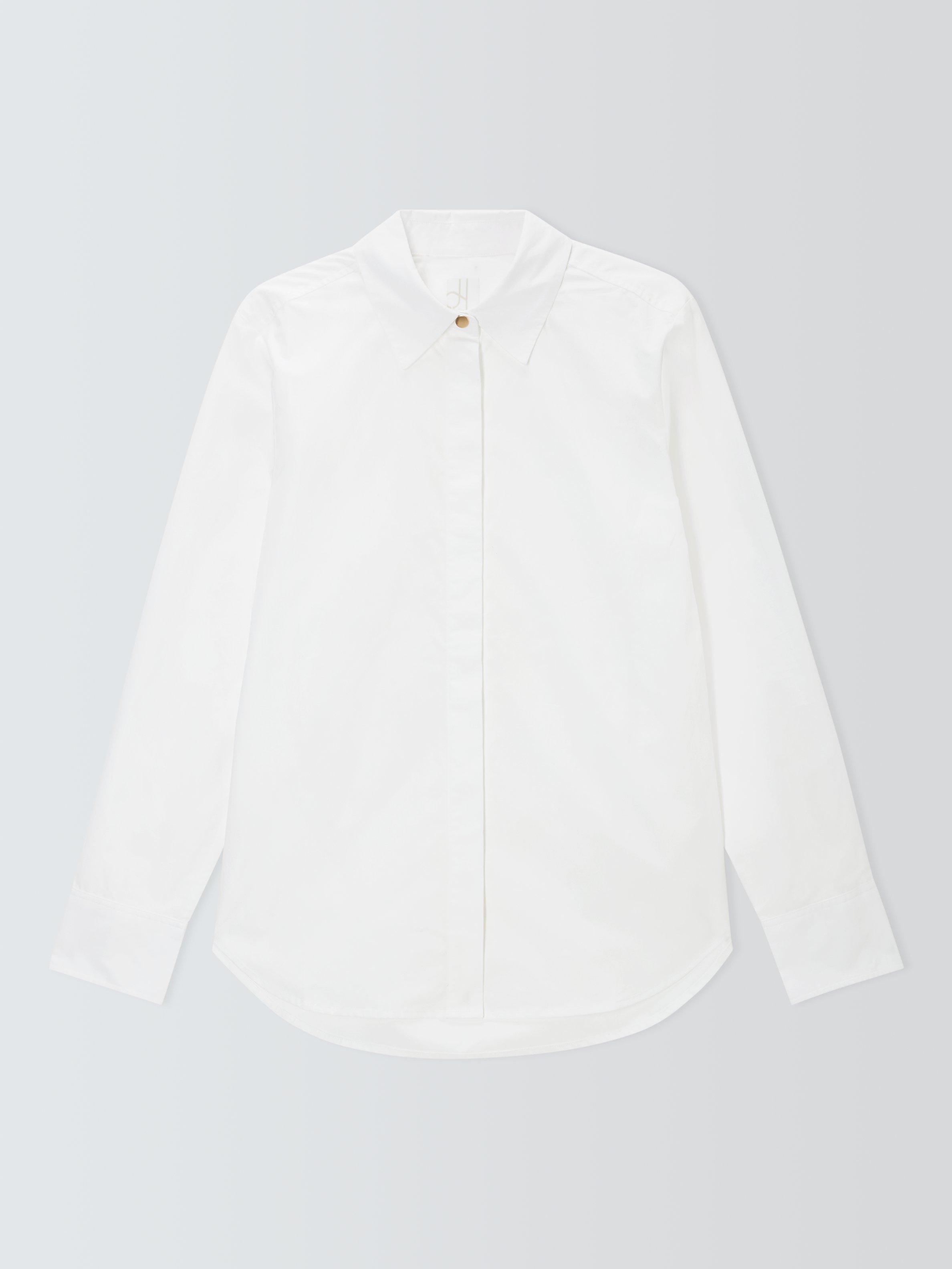 Product image 4 of 6, which shows John Lewis Cotton Poplin Shirt, Off White, 8