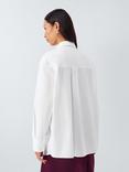 John Lewis Floral Embellished Cotton Shirt, White