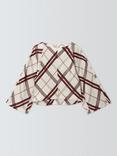John Lewis Wide Sleeve Check Top, Multi