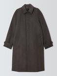 John Lewis Herringbone Wool Blend Overcoat, Brown