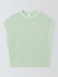 John Lewis Gauzy Argyle Wool Knit Tank Top, Green