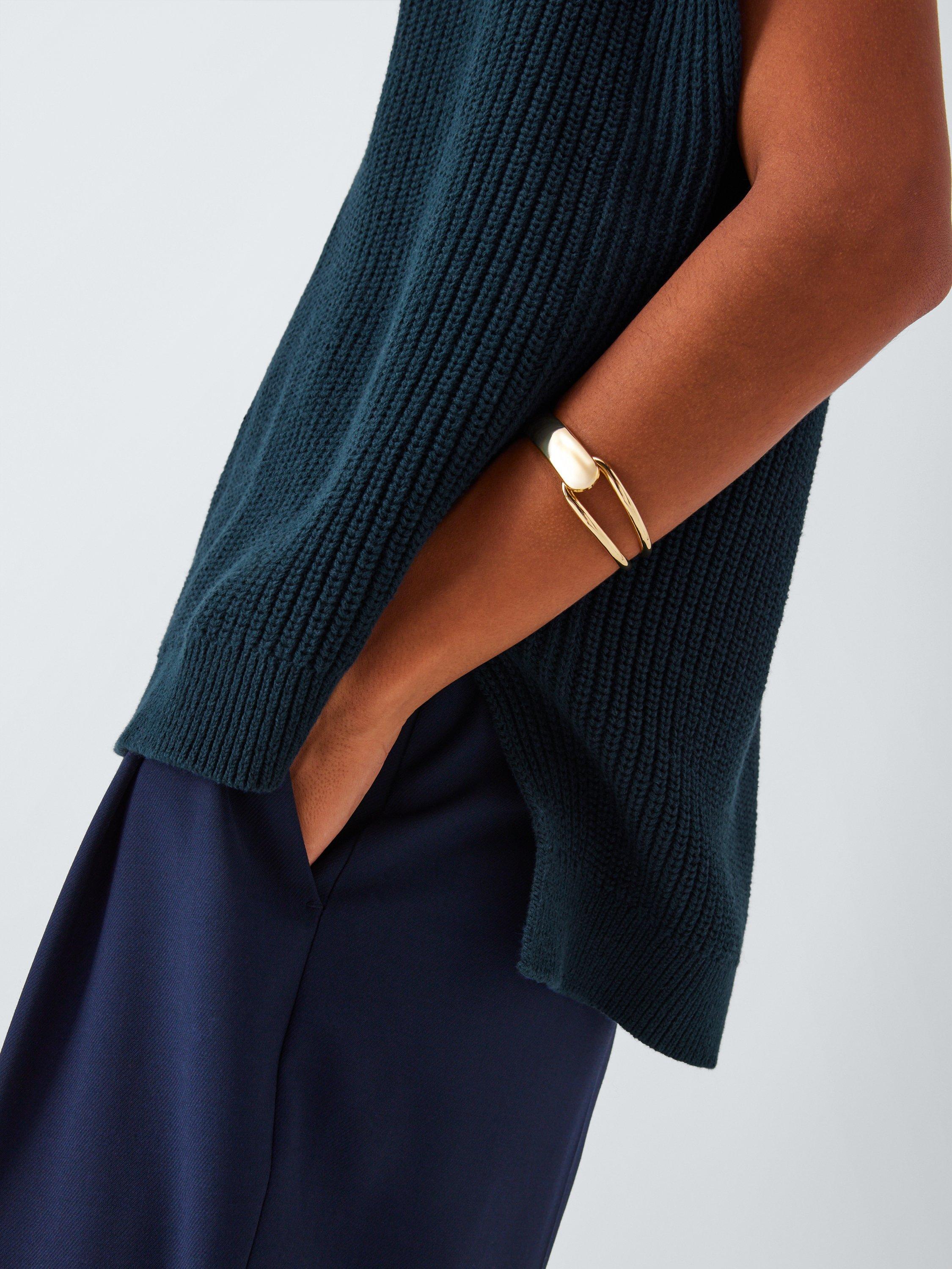 Product image 6 of 7, which shows John Lewis V-Neck Cotton Knit Vest, Navy, XS
