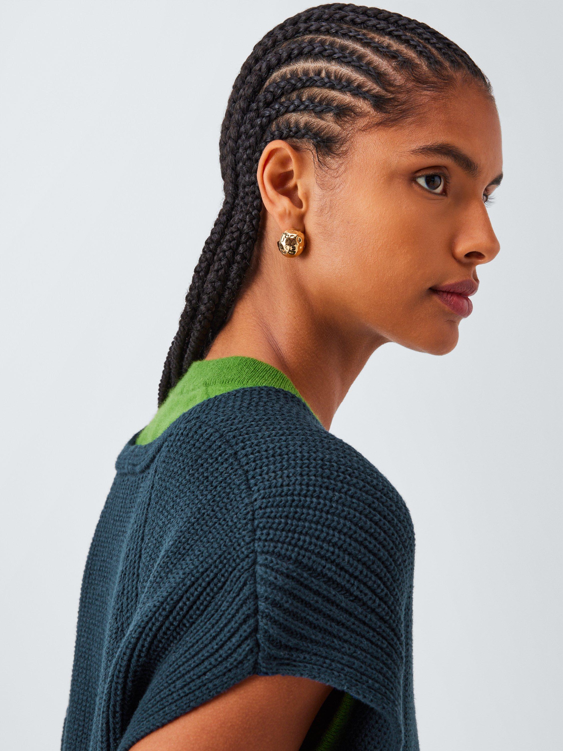 Product image 7 of 7, which shows John Lewis V-Neck Cotton Knit Vest, Navy, XS