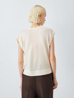 John Lewis Merino Wool Twist Knit Tank Top, Ecru - view 2, Ecru