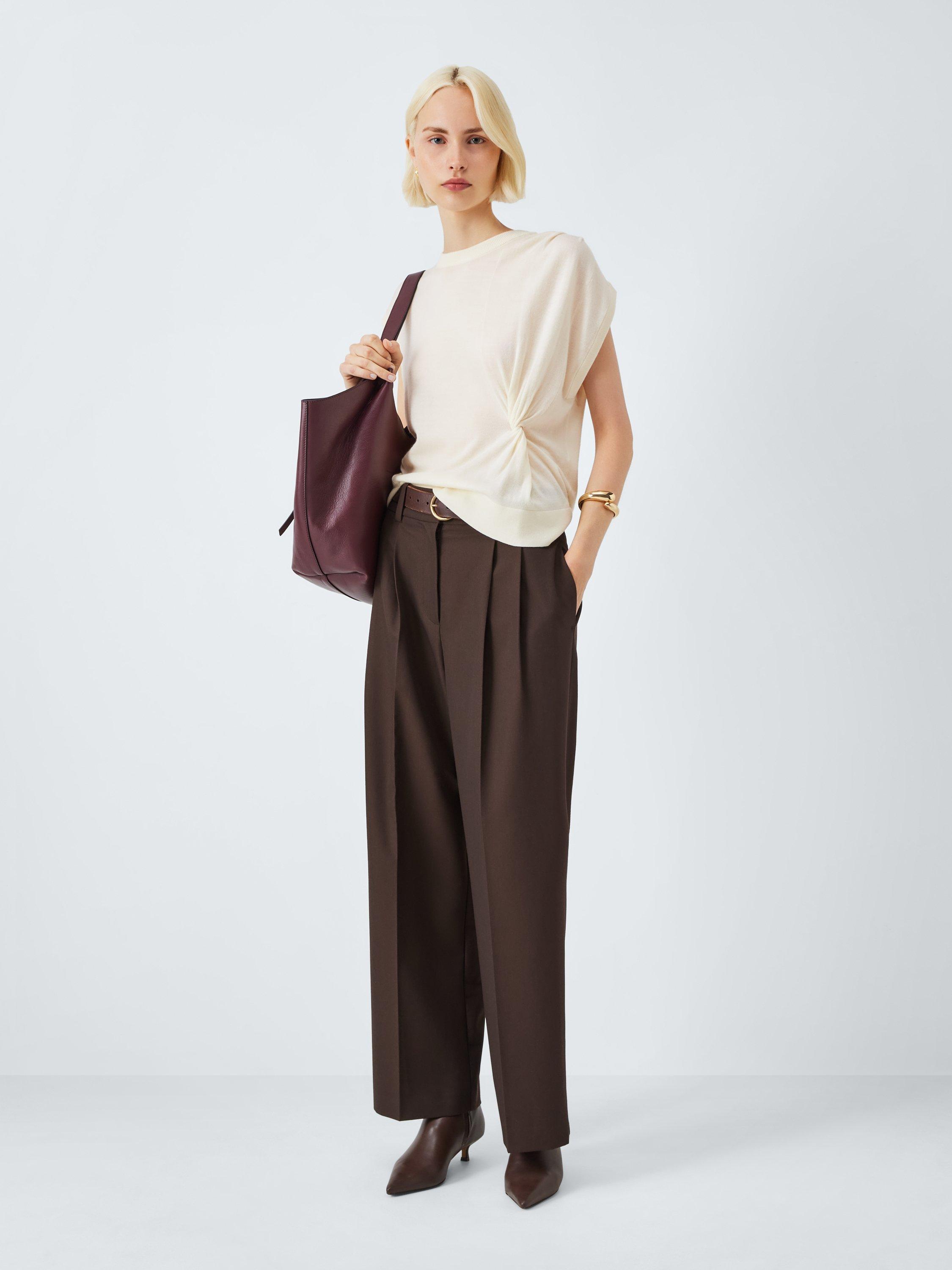 Product image 3 of 6, which shows John Lewis Merino Wool Twist Knit Tank Top, Ecru, XS