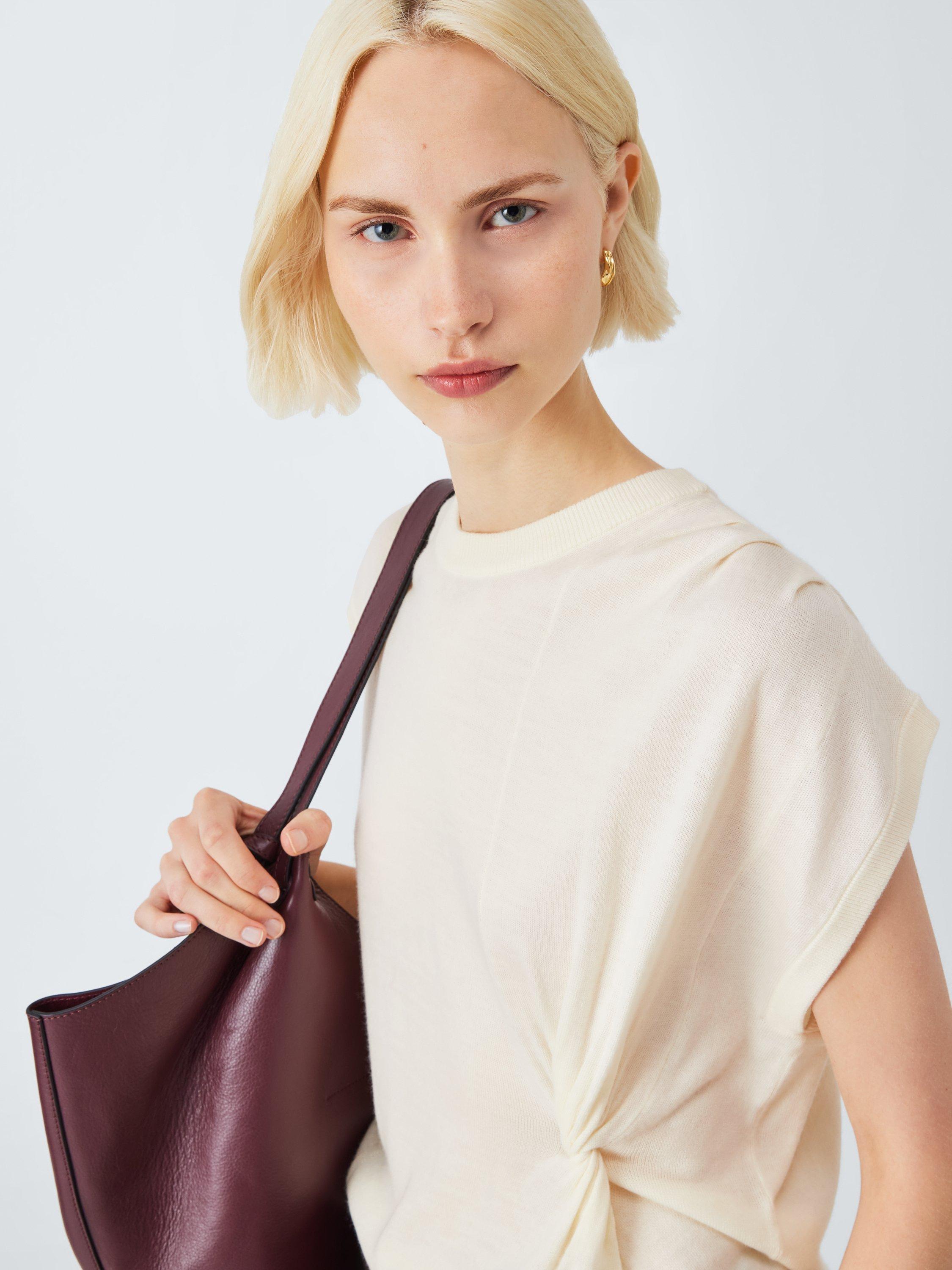 Product image 6 of 6, which shows John Lewis Merino Wool Twist Knit Tank Top, Ecru, XS