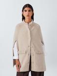 John Lewis Super Washed Wool Military Cape, Natural