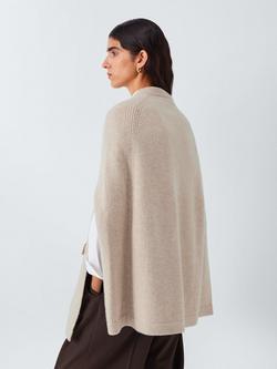 John Lewis Super Washed Wool Military Cape, Natural - view 2, Natural