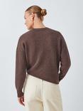 John Lewis Wool Drape Jumper, Taupe