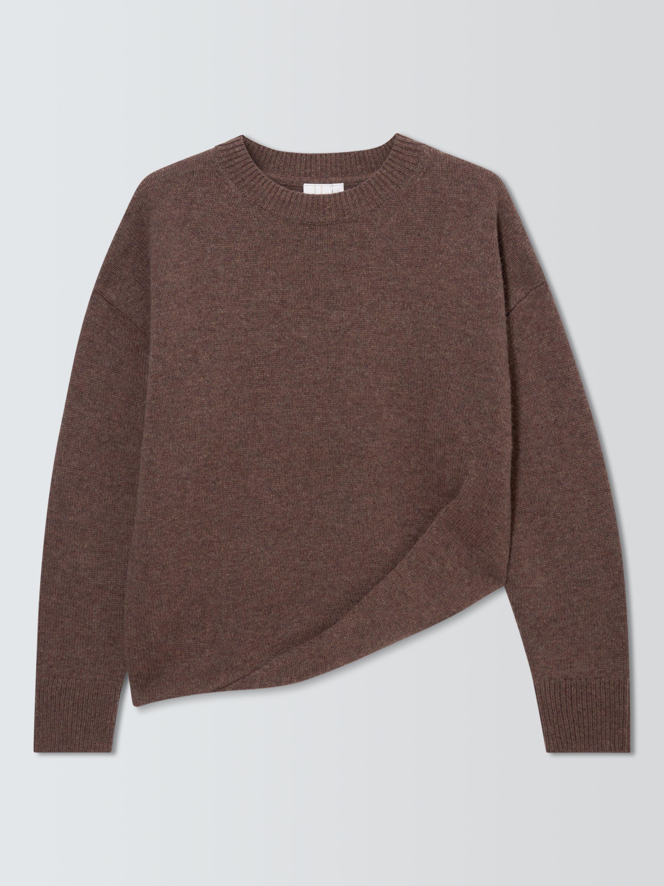 Product image 4 of 6, which shows John Lewis Wool Drape Jumper, Taupe, XS
