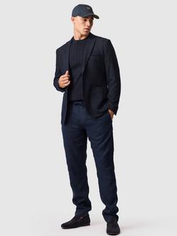 Rodd & Gunn Canning Street Cotton Hemp Short Sleeve Knitted T-Shirt, Midnight - view 2, Midnight