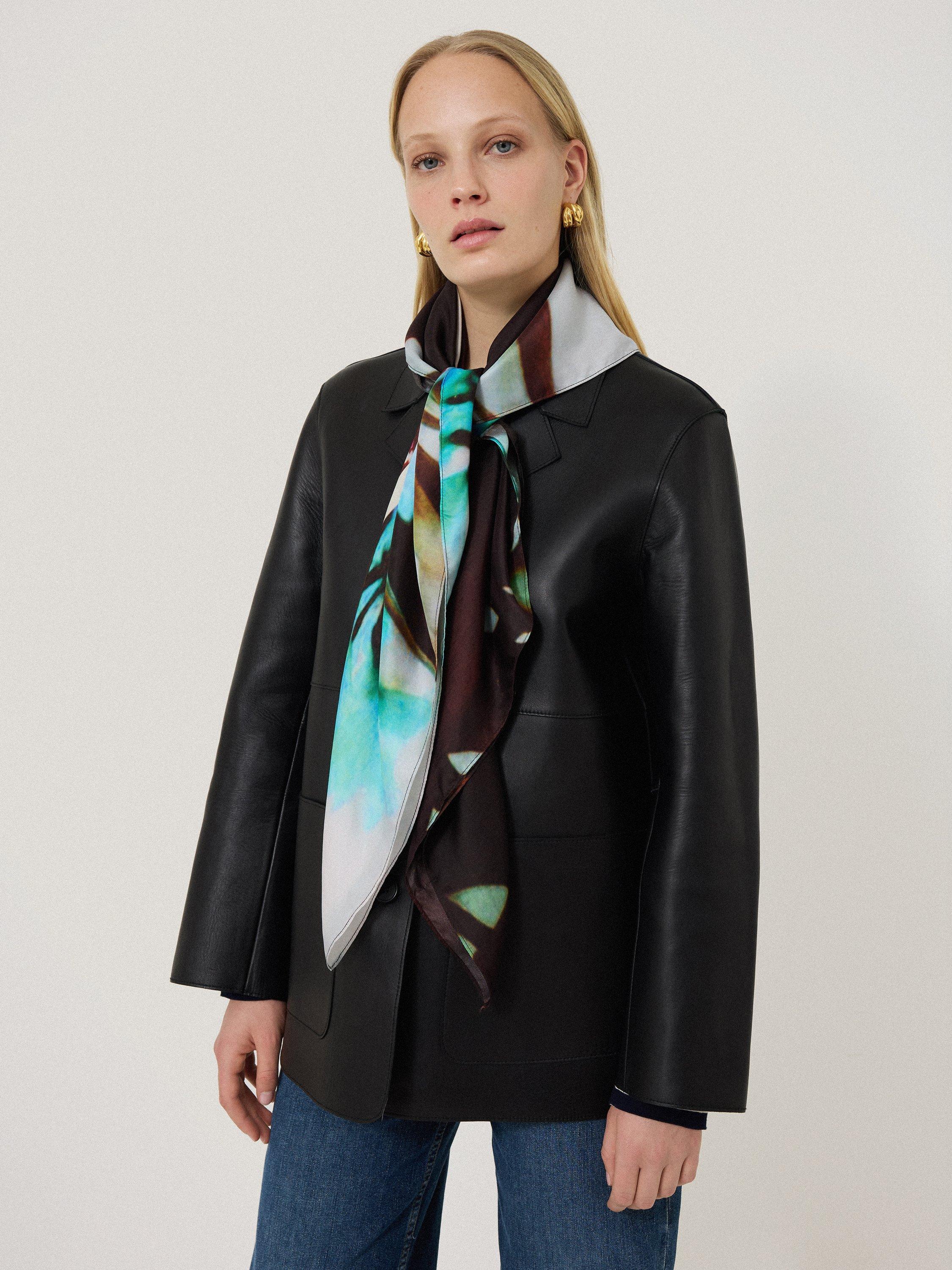 Jigsaw Floral Photo Pure Silk Scarf, Multi