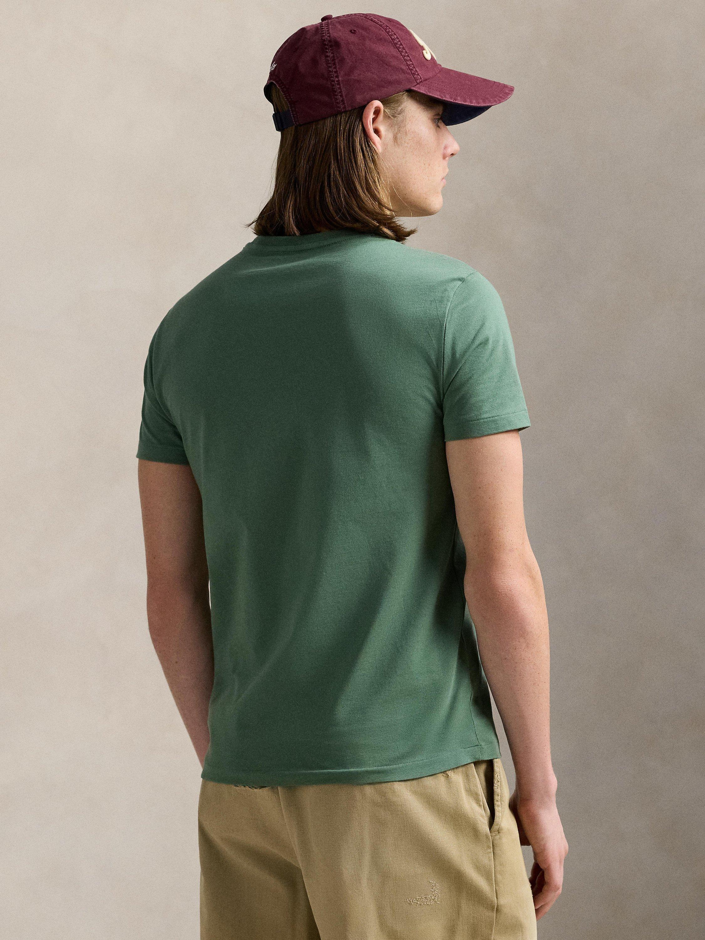 Product image 2 of 6, which shows Polo Ralph Lauren Cotton Custom Slim Fit Short Sleeve T-Shirt, Fatigue, S