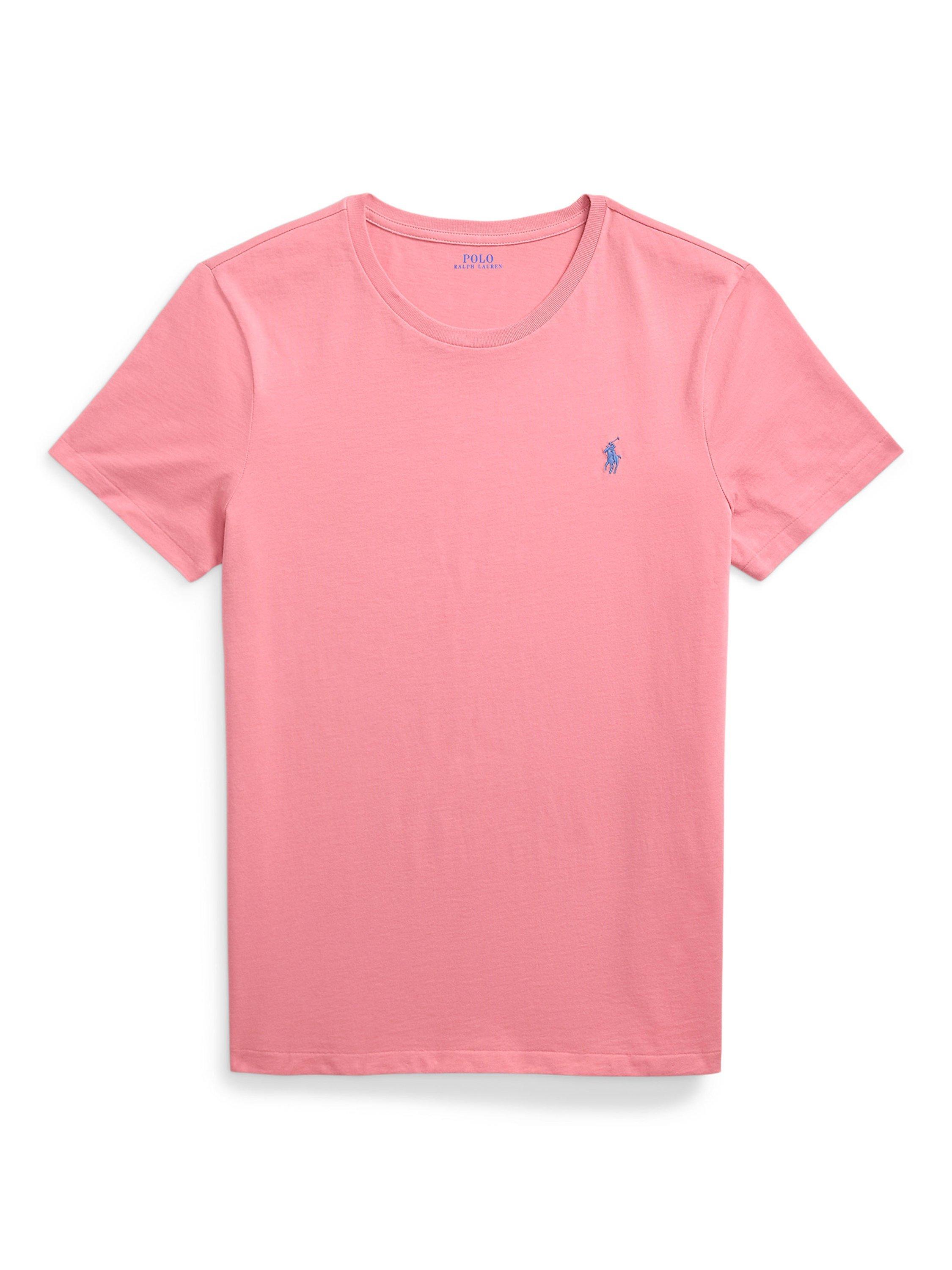 Product image 5 of 5, which shows Polo Ralph Lauren Cotton Custom Slim Fit Short Sleeve T-Shirt, Desert Rose, S