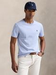 Polo Ralph Lauren Cotton Custom Slim Fit Short Sleeve Stripe T-Shirt, Dress Shirt Blue/Wh