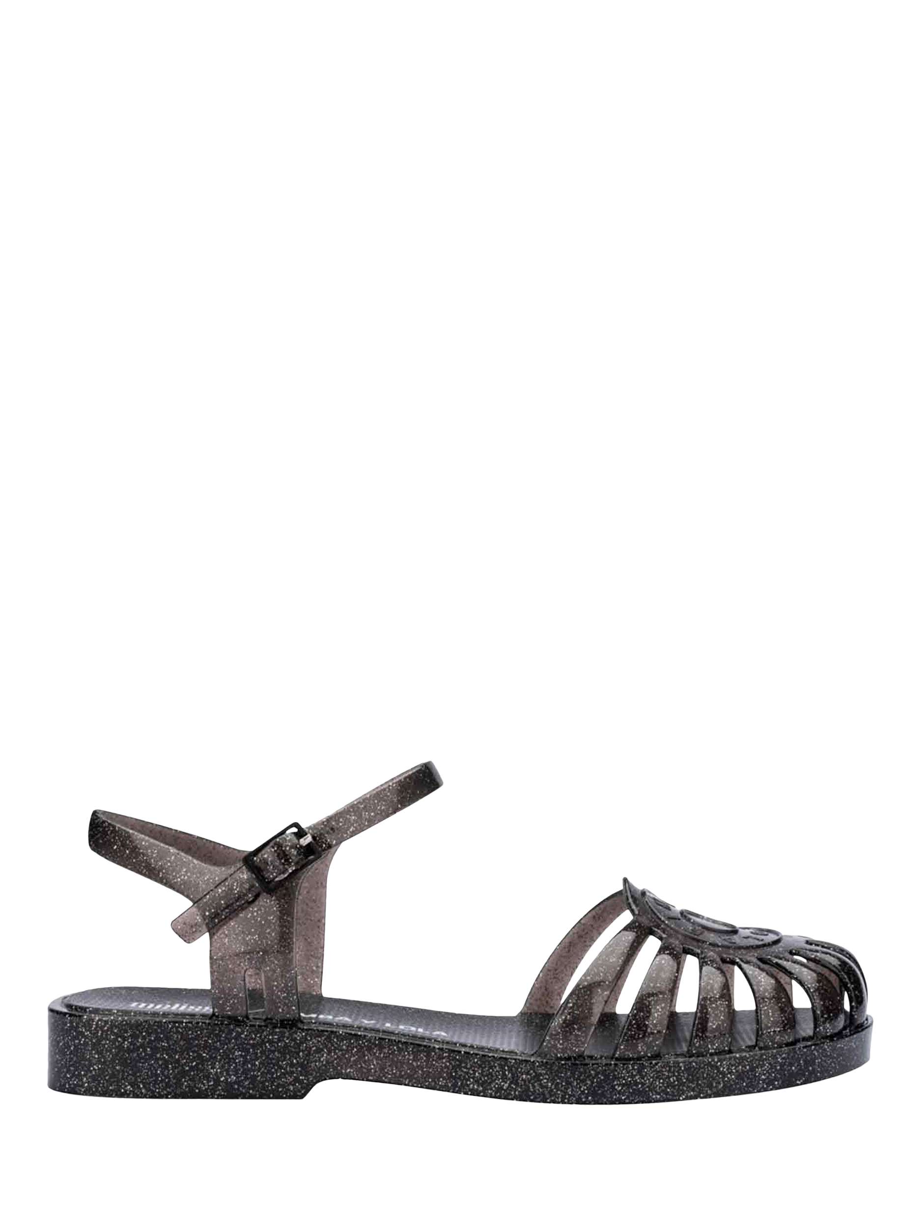 Product image 1 of 4, which shows Melissa + Bimba Y Lola Strappy Sandals, Glitter Black, 3