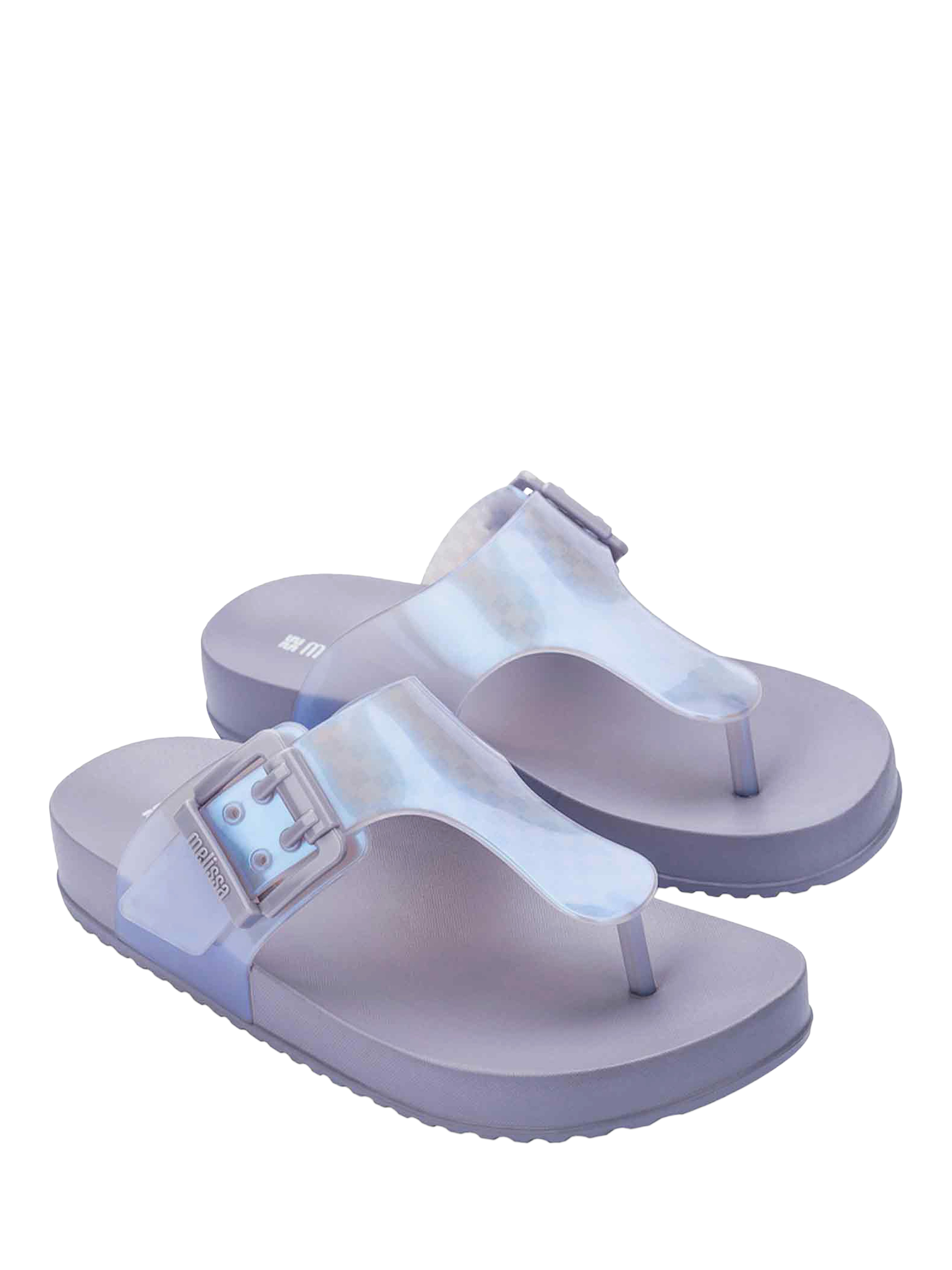 Product image 4 of 4, which shows Melissa Cozy Flip Flops, Grey/Pearl Blue, 3
