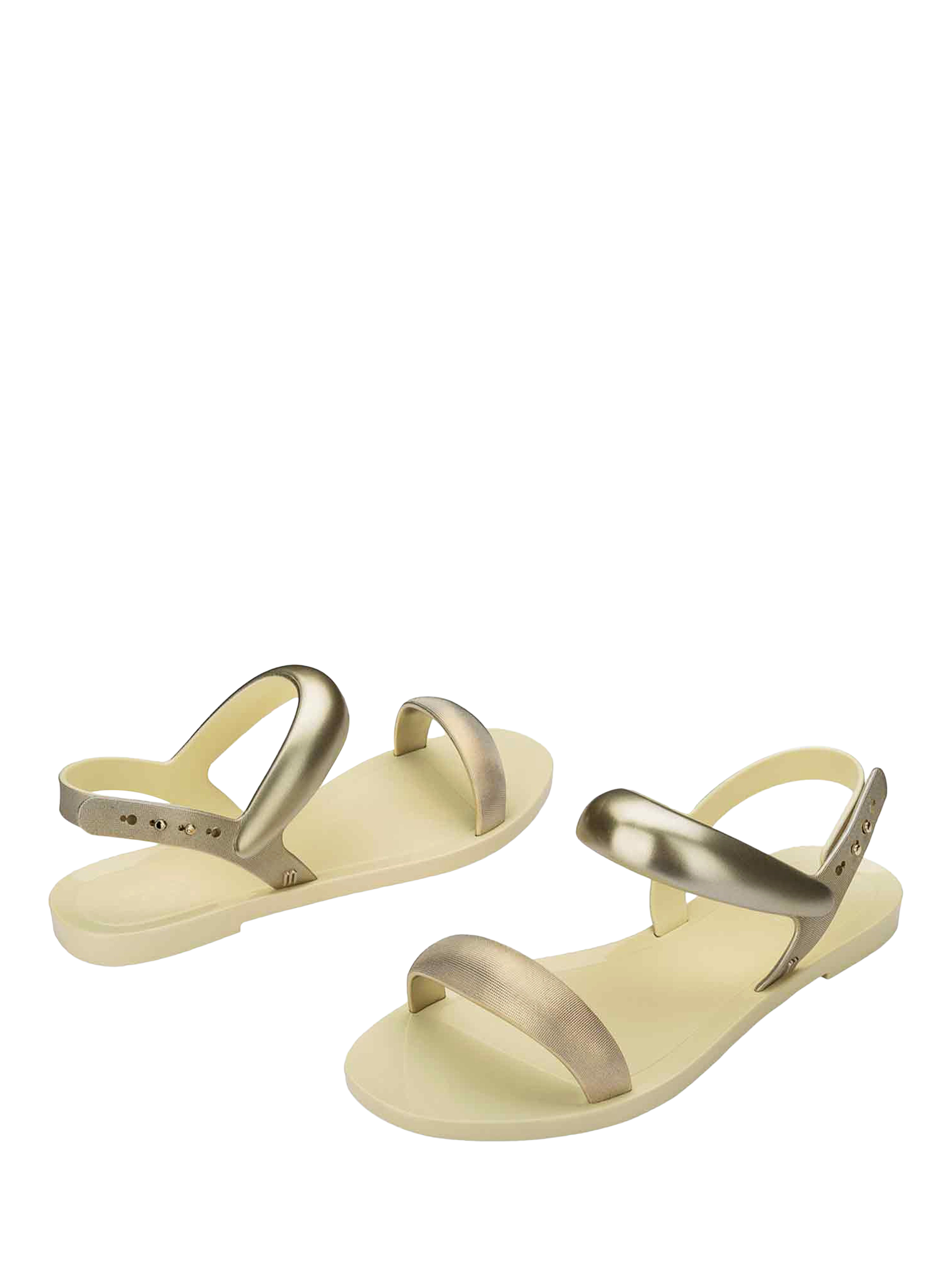 Product image 2 of 4, which shows Melissa Eclipse Strappy Sandals, Beige/Gold, 3
