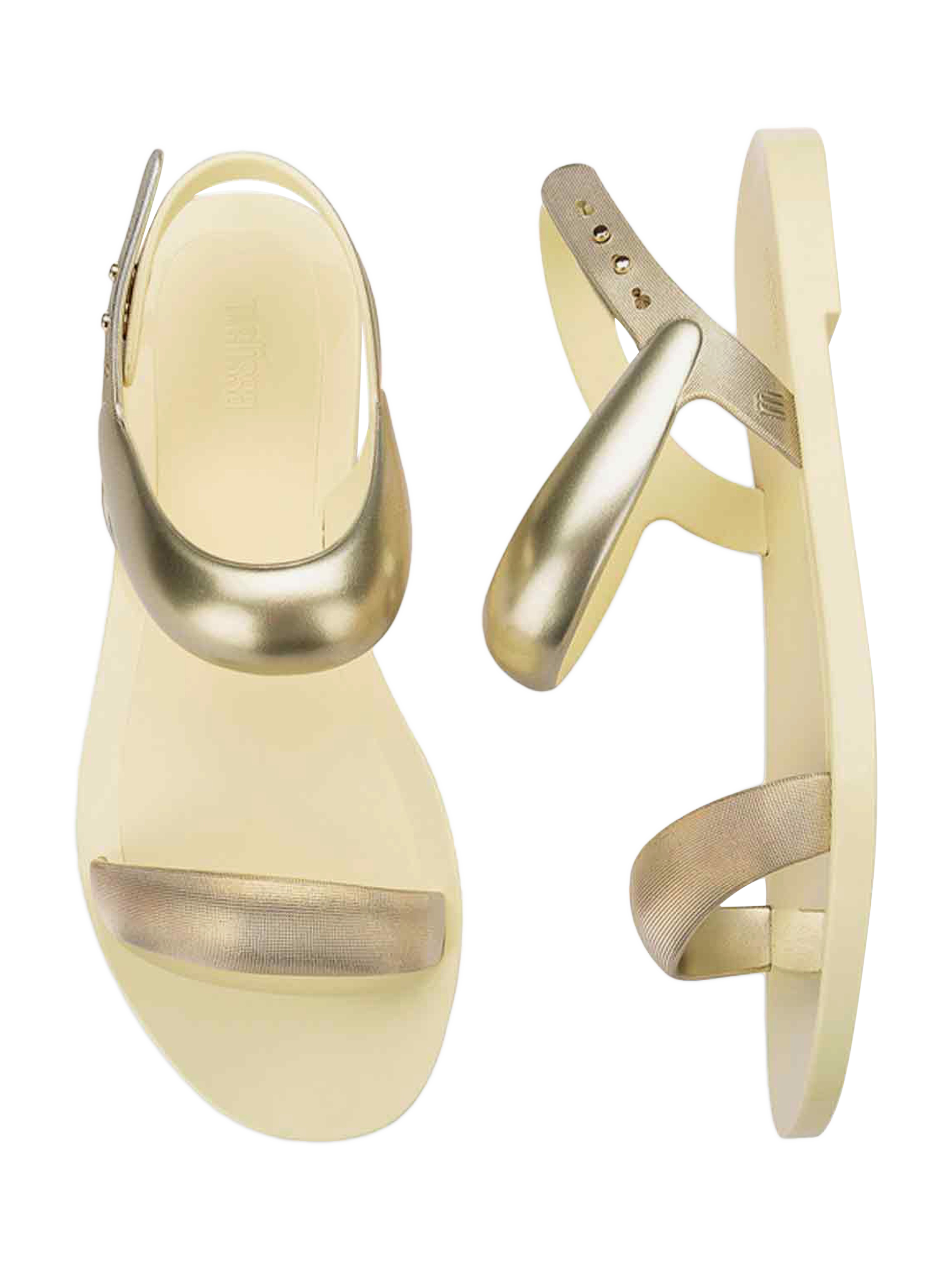 Product image 3 of 4, which shows Melissa Eclipse Strappy Sandals, Beige/Gold, 3