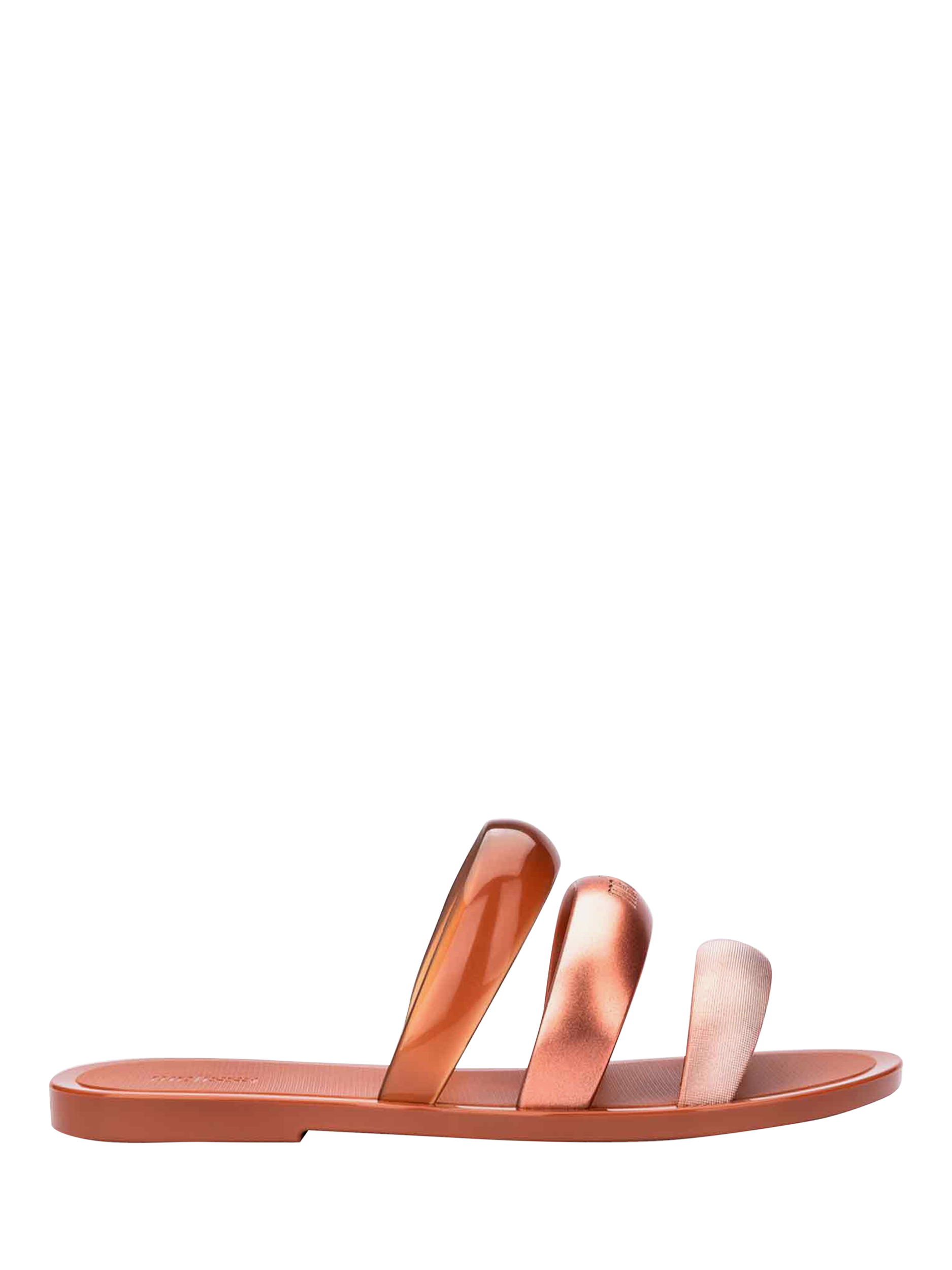 Product image 1 of 4, which shows Melissa Eclipse Slider Sandals, Gold/Brown, 3