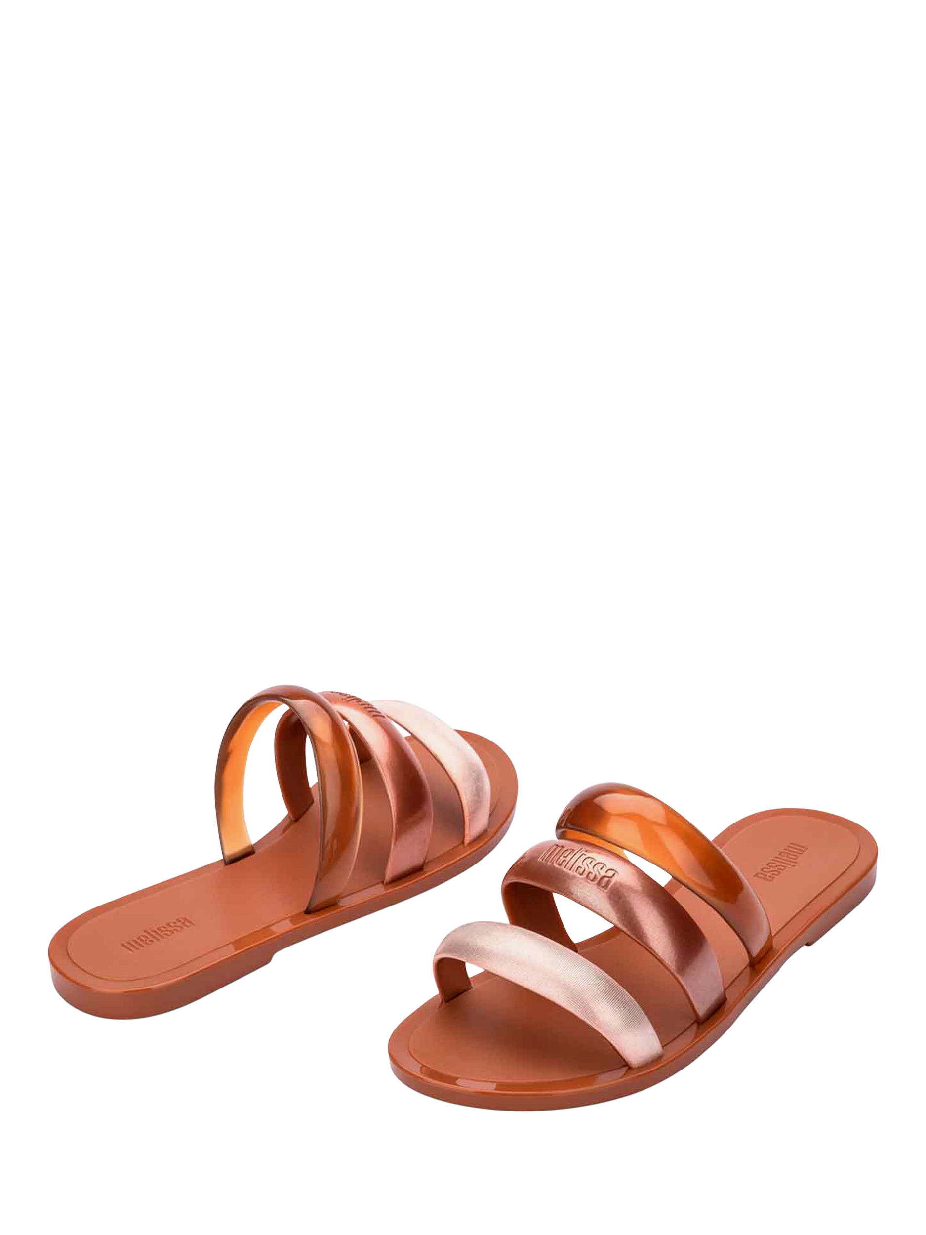 Product image 2 of 4, which shows Melissa Eclipse Slider Sandals, Gold/Brown, 3