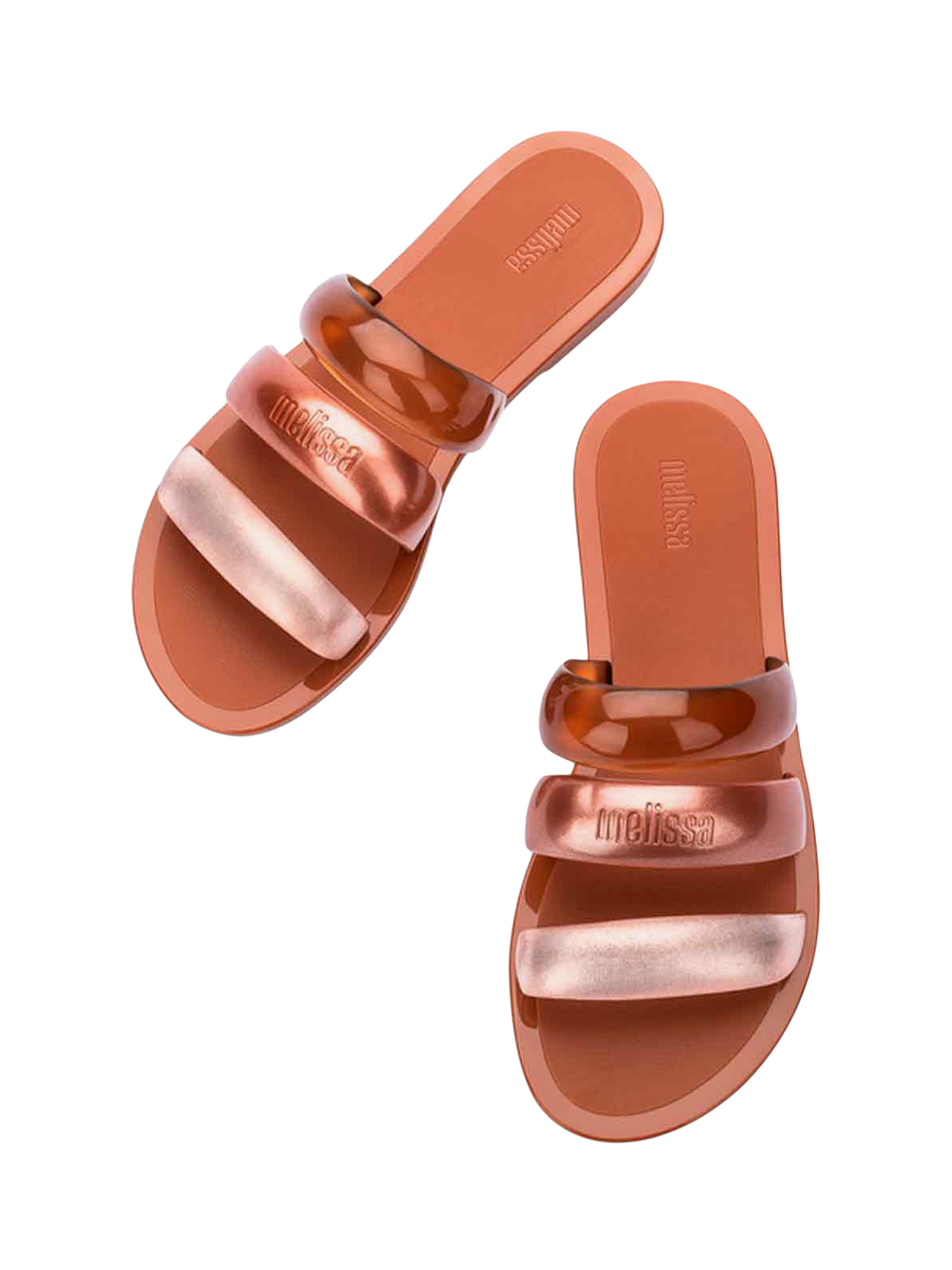 Product image 3 of 4, which shows Melissa Eclipse Slider Sandals, Gold/Brown, 3