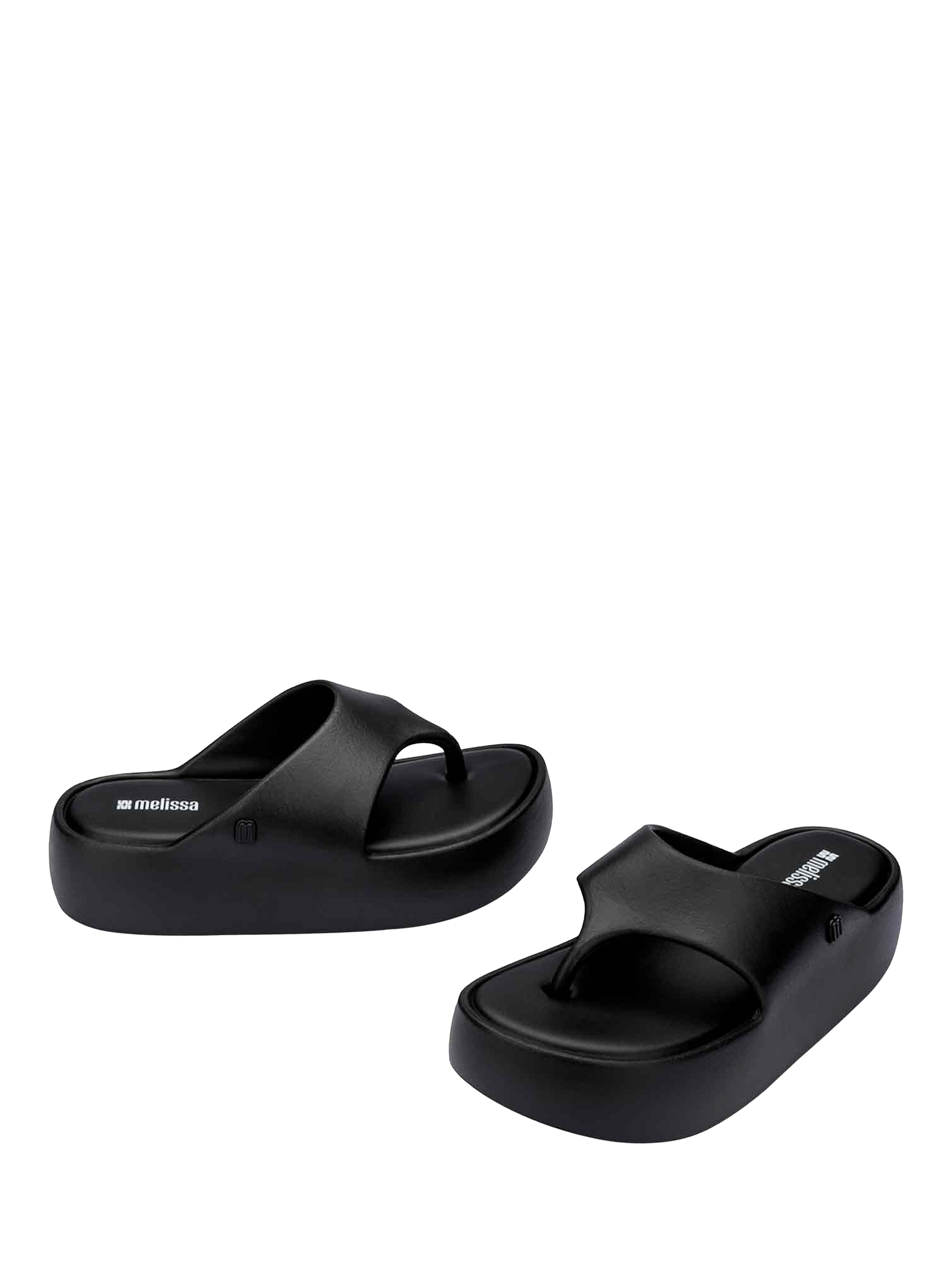 Product image 2 of 4, which shows Melissa Free Platform Thong Slider Sandals, Black, 3