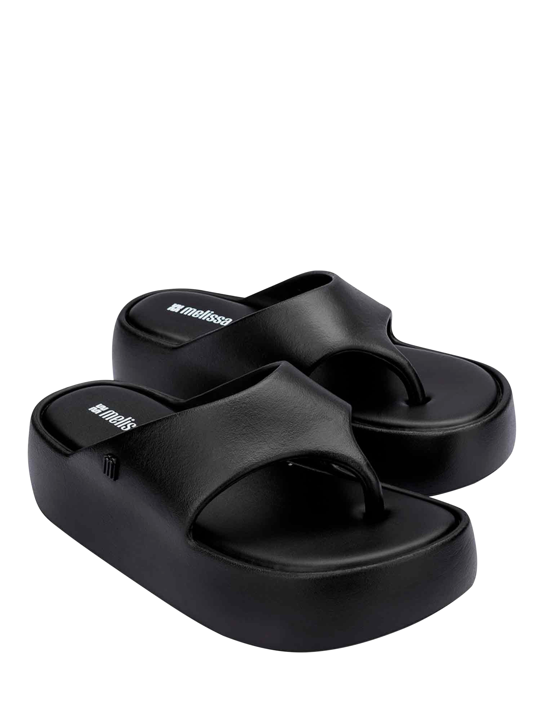 Product image 4 of 4, which shows Melissa Free Platform Thong Slider Sandals, Black, 3