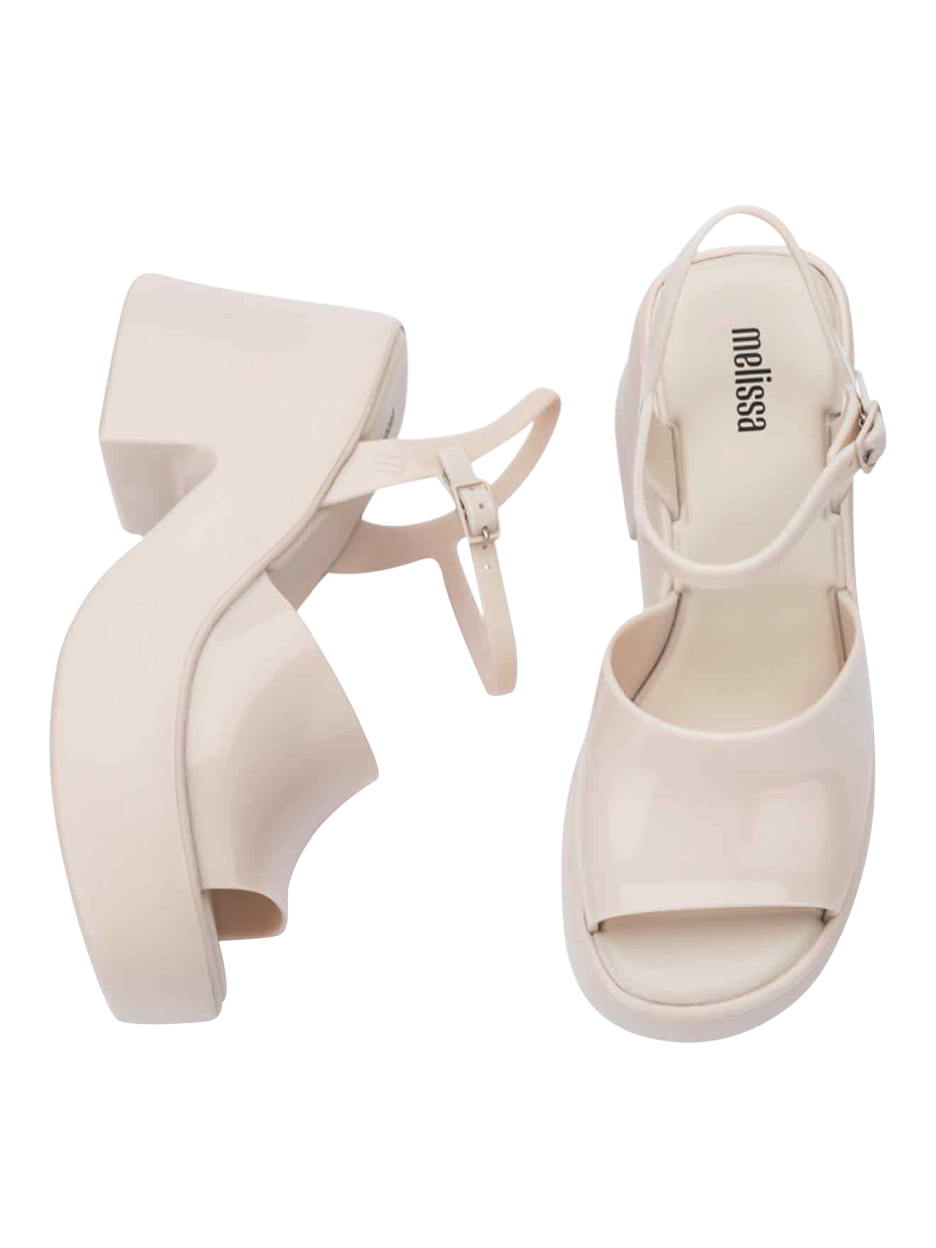 Product image 3 of 4, which shows Melissa Lina Platform Heel Sandals, Beige, 3