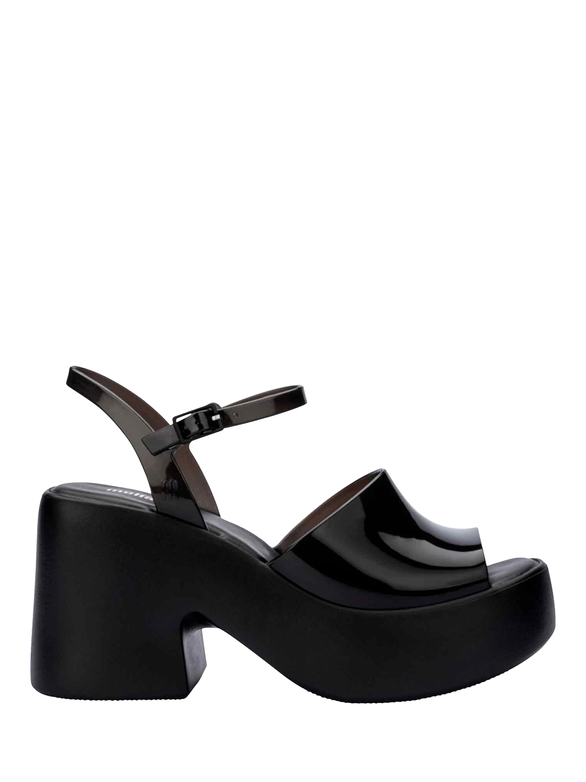 Product image 1 of 4, which shows Melissa Lina Platform Heel Sandals, Black, 3