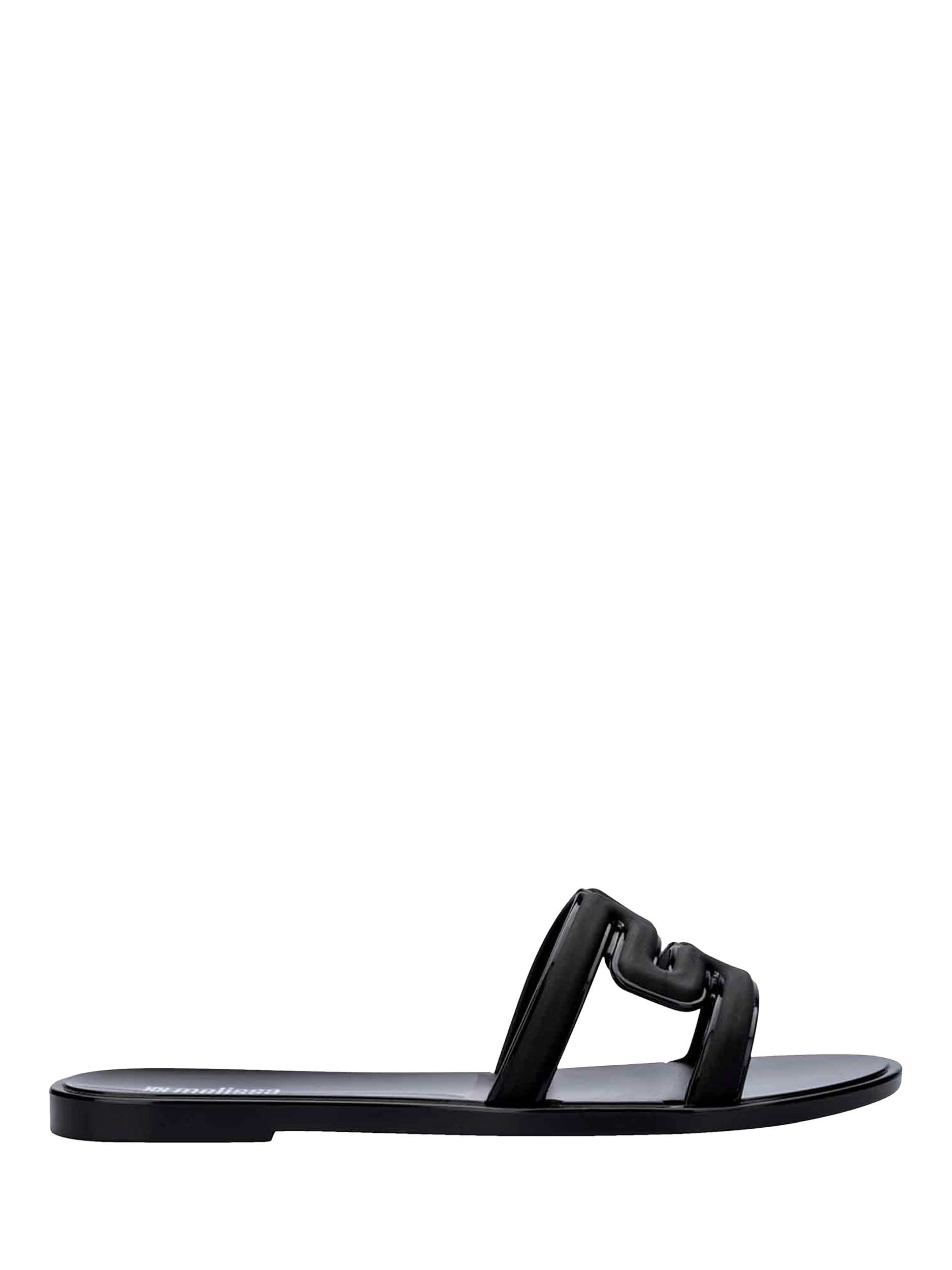 Product image 1 of 4, which shows Melissa M Slide Jelly Slider Sandals, Black, 3