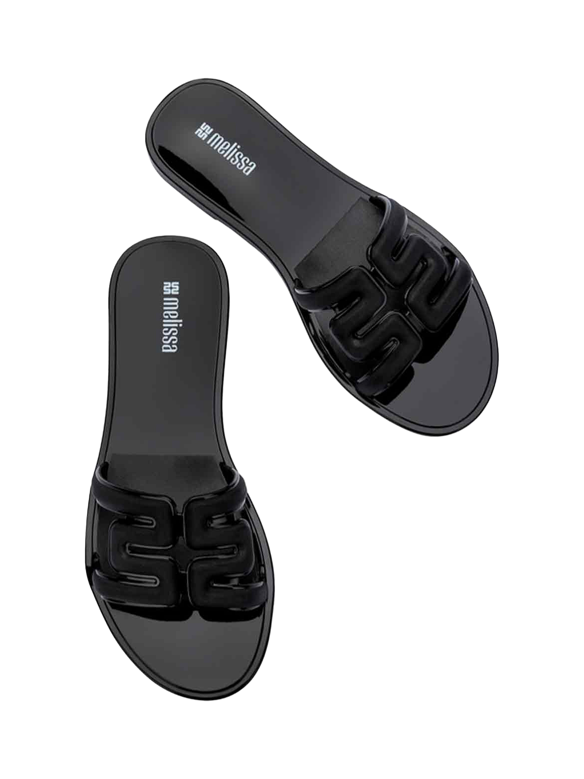 Product image 3 of 4, which shows Melissa M Slide Jelly Slider Sandals, Black, 3