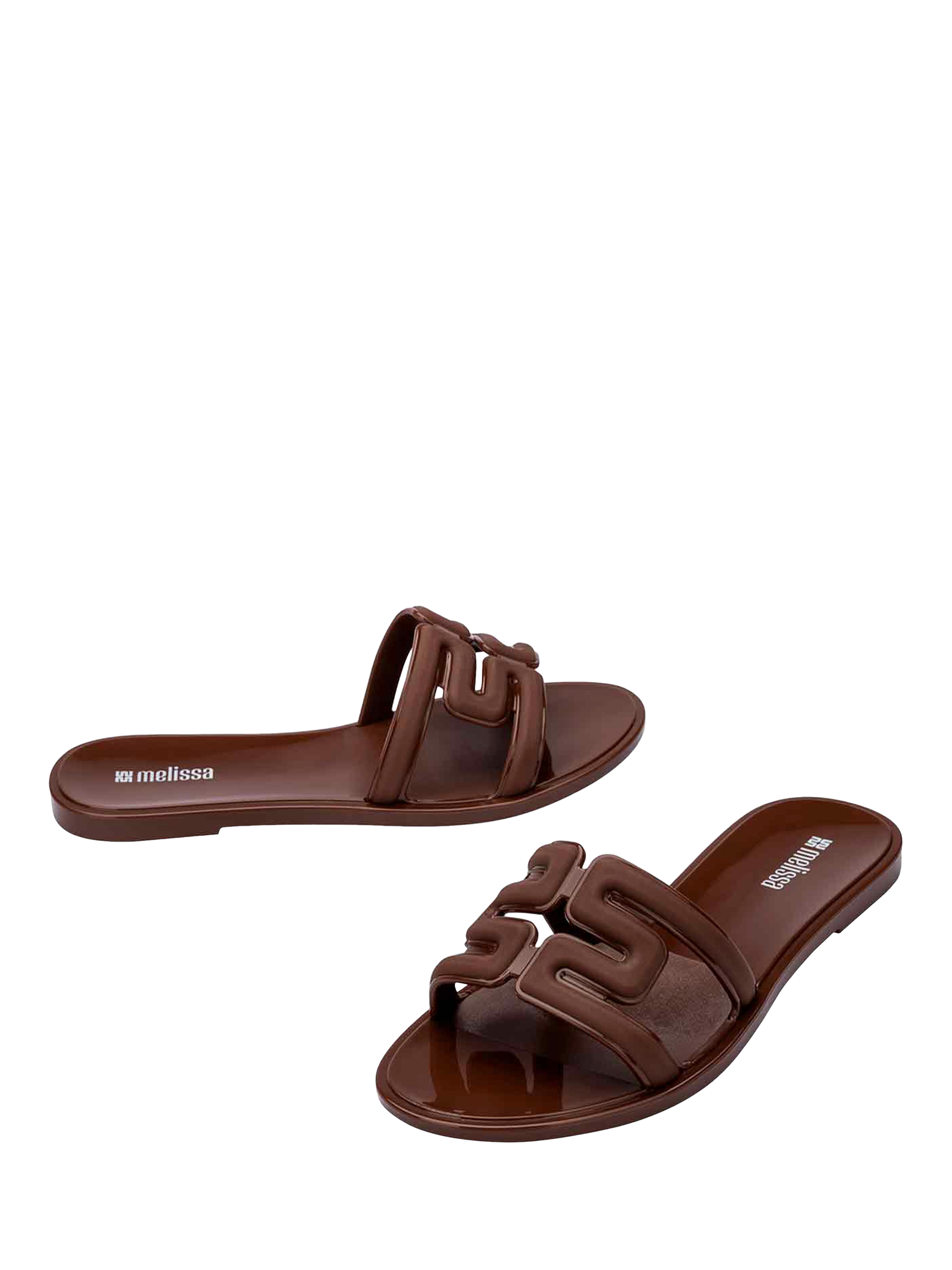 Product image 2 of 4, which shows Melissa M Slide Jelly Slider Sandals, Brown, 3