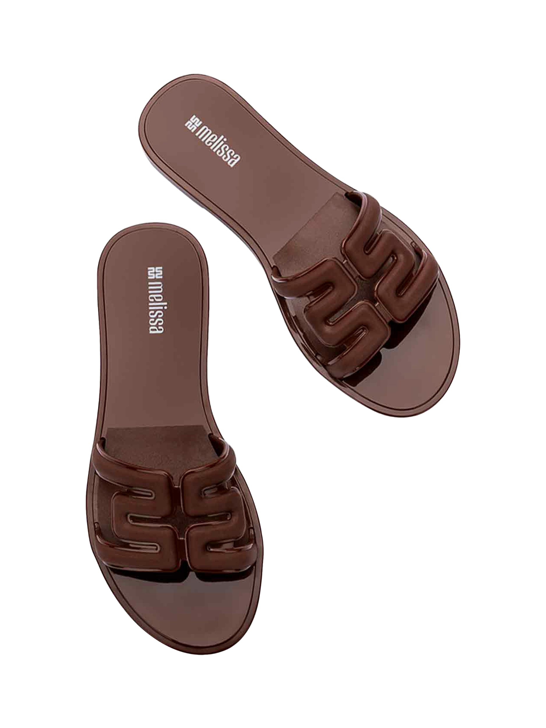 Product image 3 of 4, which shows Melissa M Slide Jelly Slider Sandals, Brown, 3