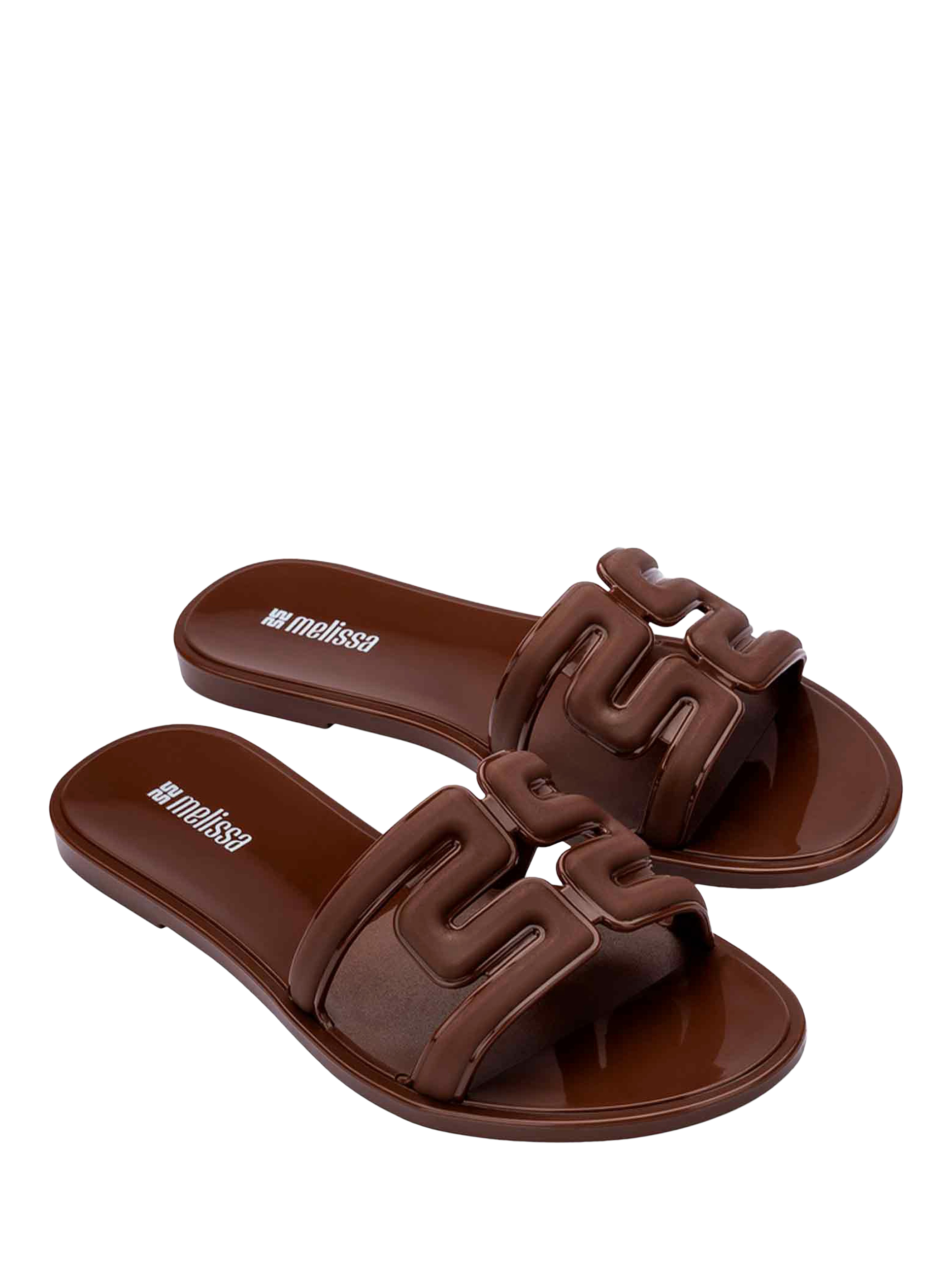 Product image 4 of 4, which shows Melissa M Slide Jelly Slider Sandals, Brown, 3