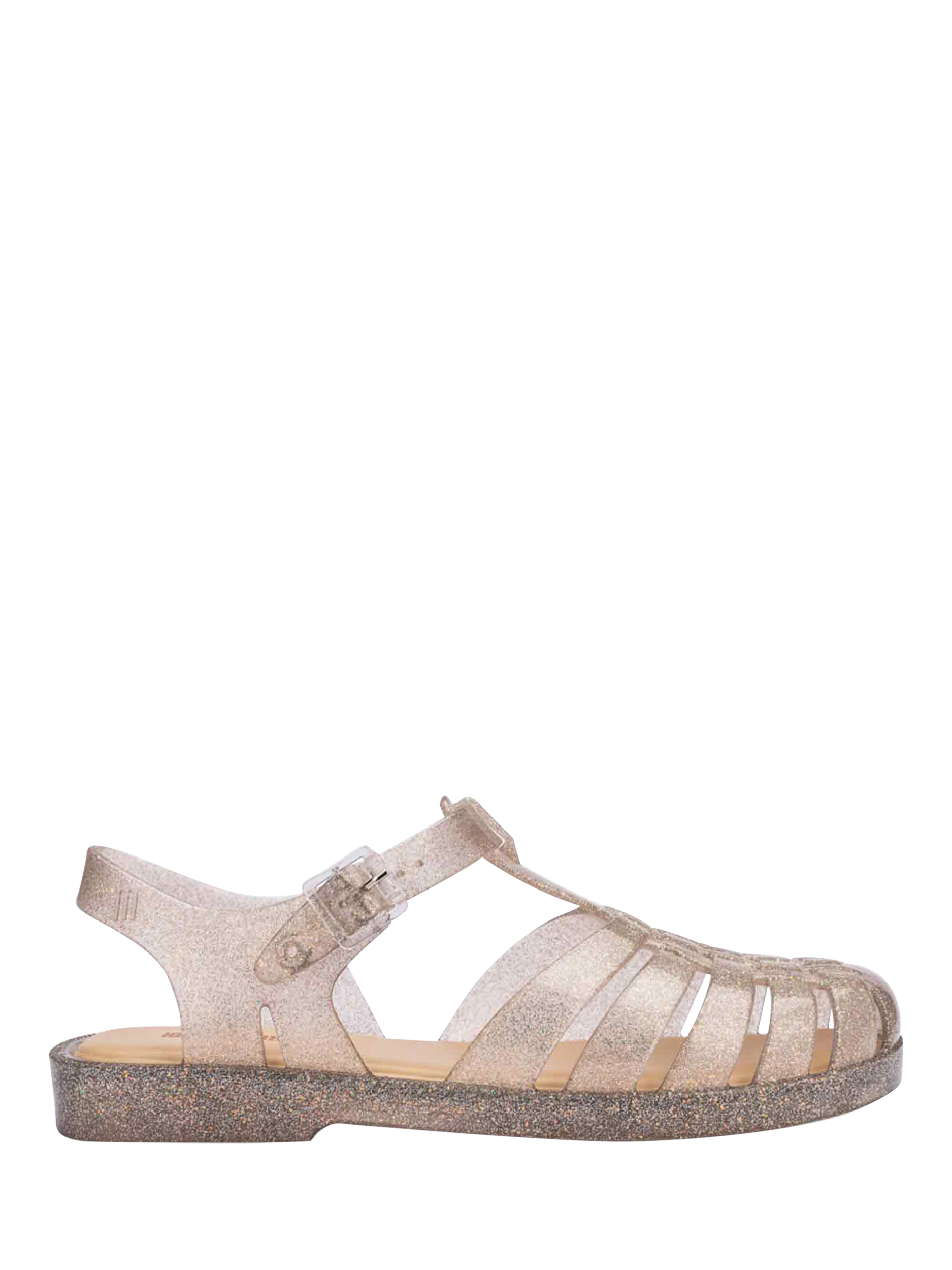 Product image 1 of 4, which shows Melissa Possession Shiny Strappy Sandals, Beige, 3
