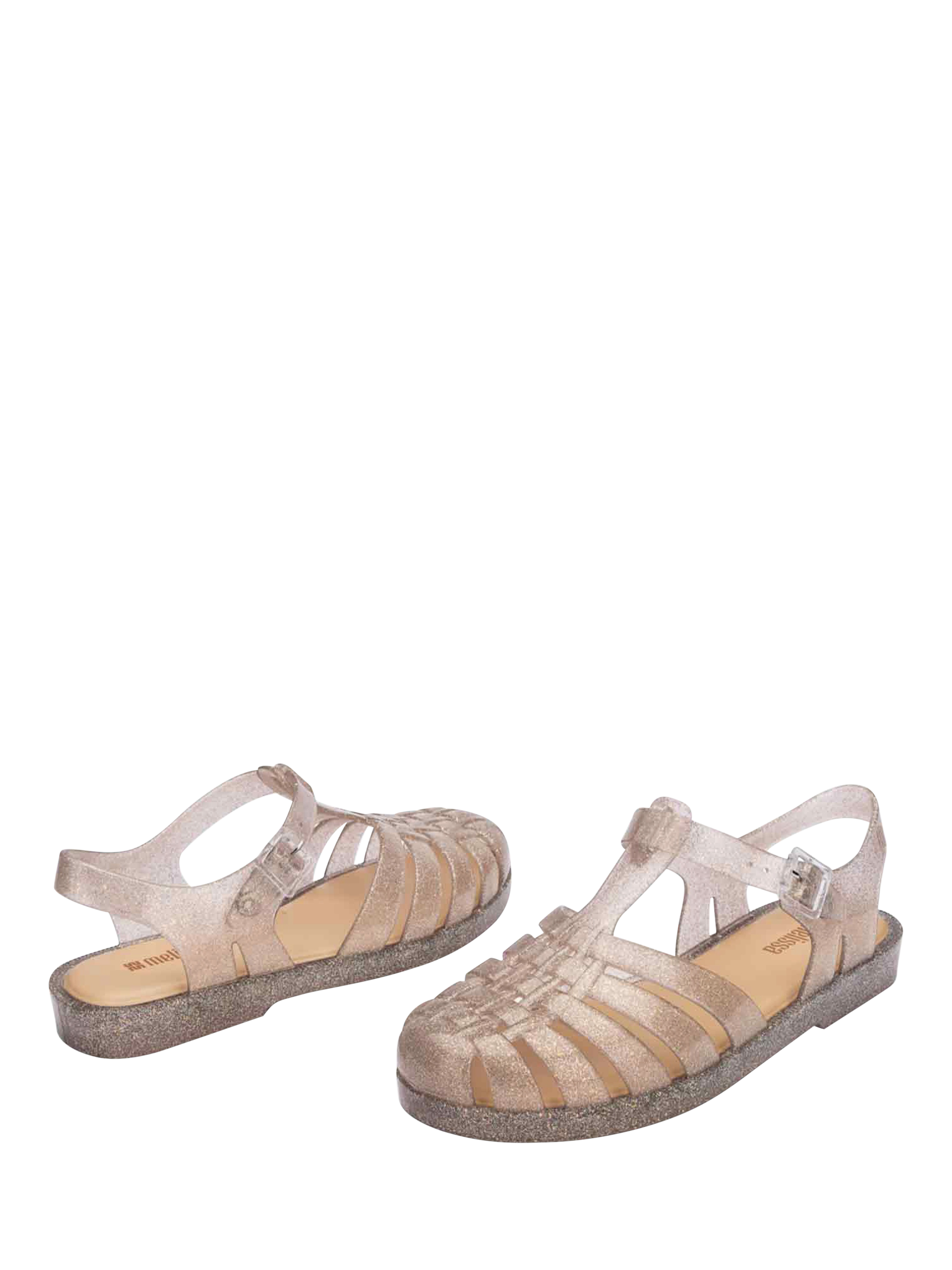 Product image 2 of 4, which shows Melissa Possession Shiny Strappy Sandals, Beige, 3
