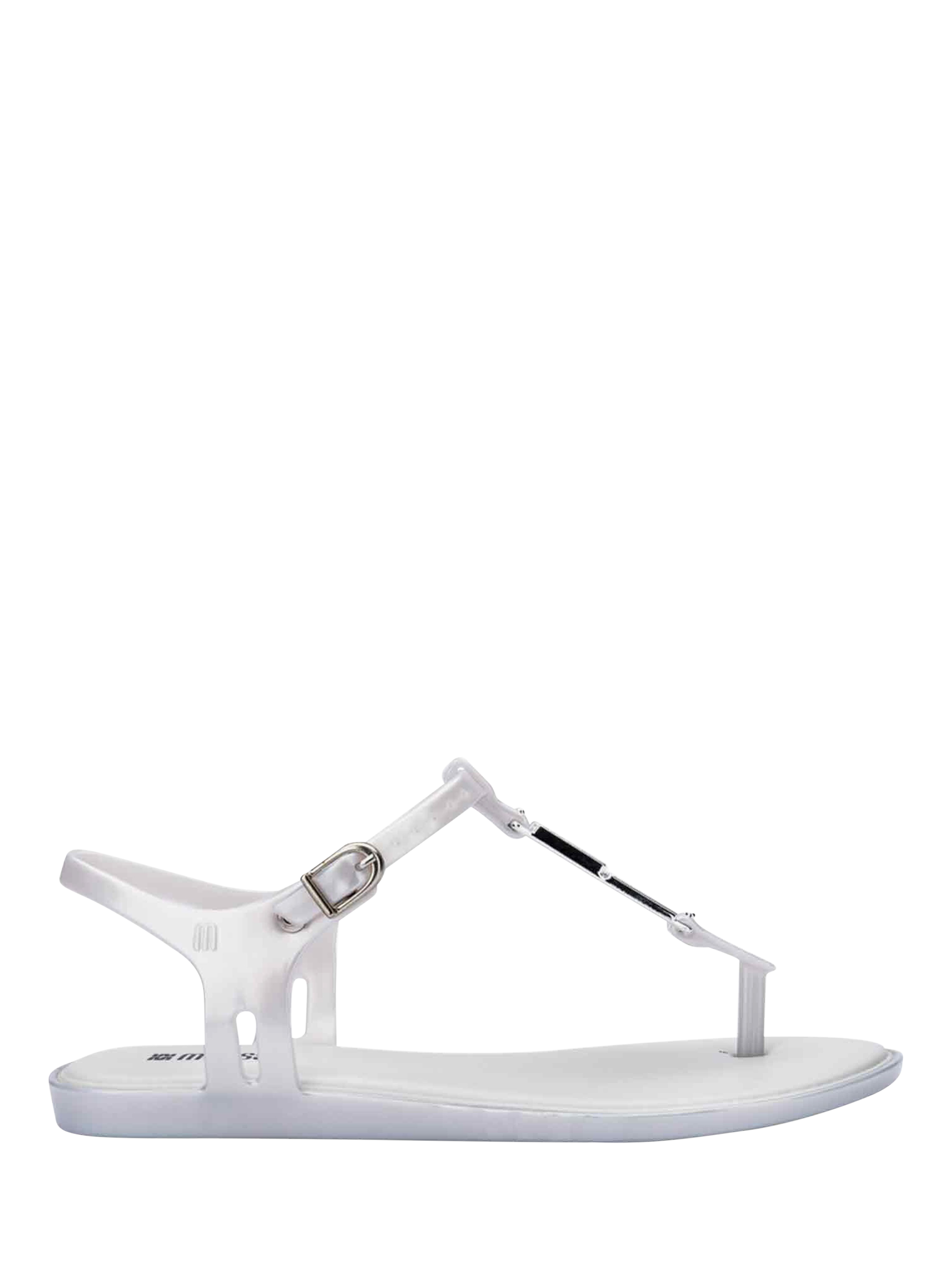 Product image 1 of 4, which shows Melissa Solar M Chic T-Bar Sandals, Pearly White, 3