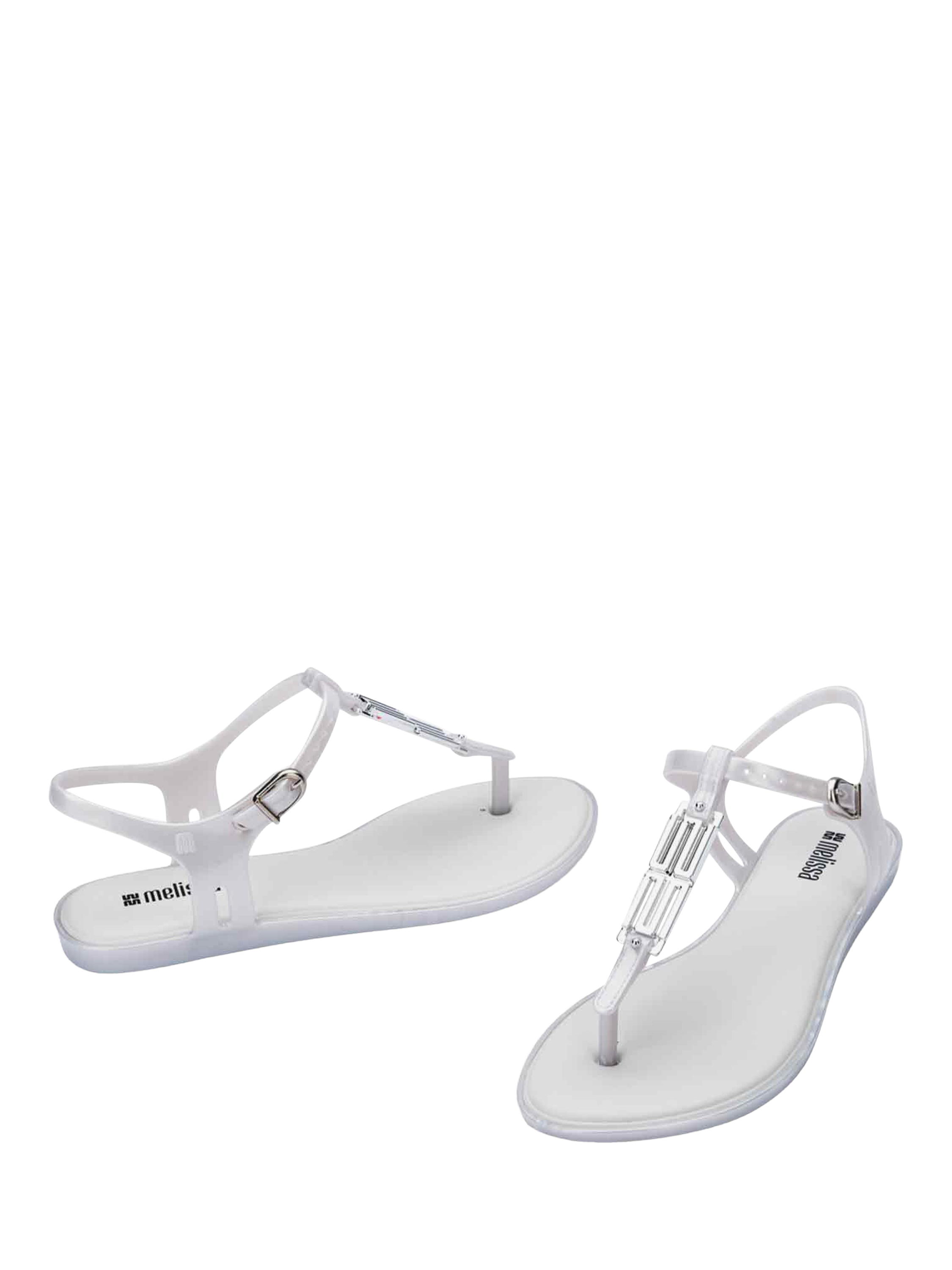 Product image 2 of 4, which shows Melissa Solar M Chic T-Bar Sandals, Pearly White, 3