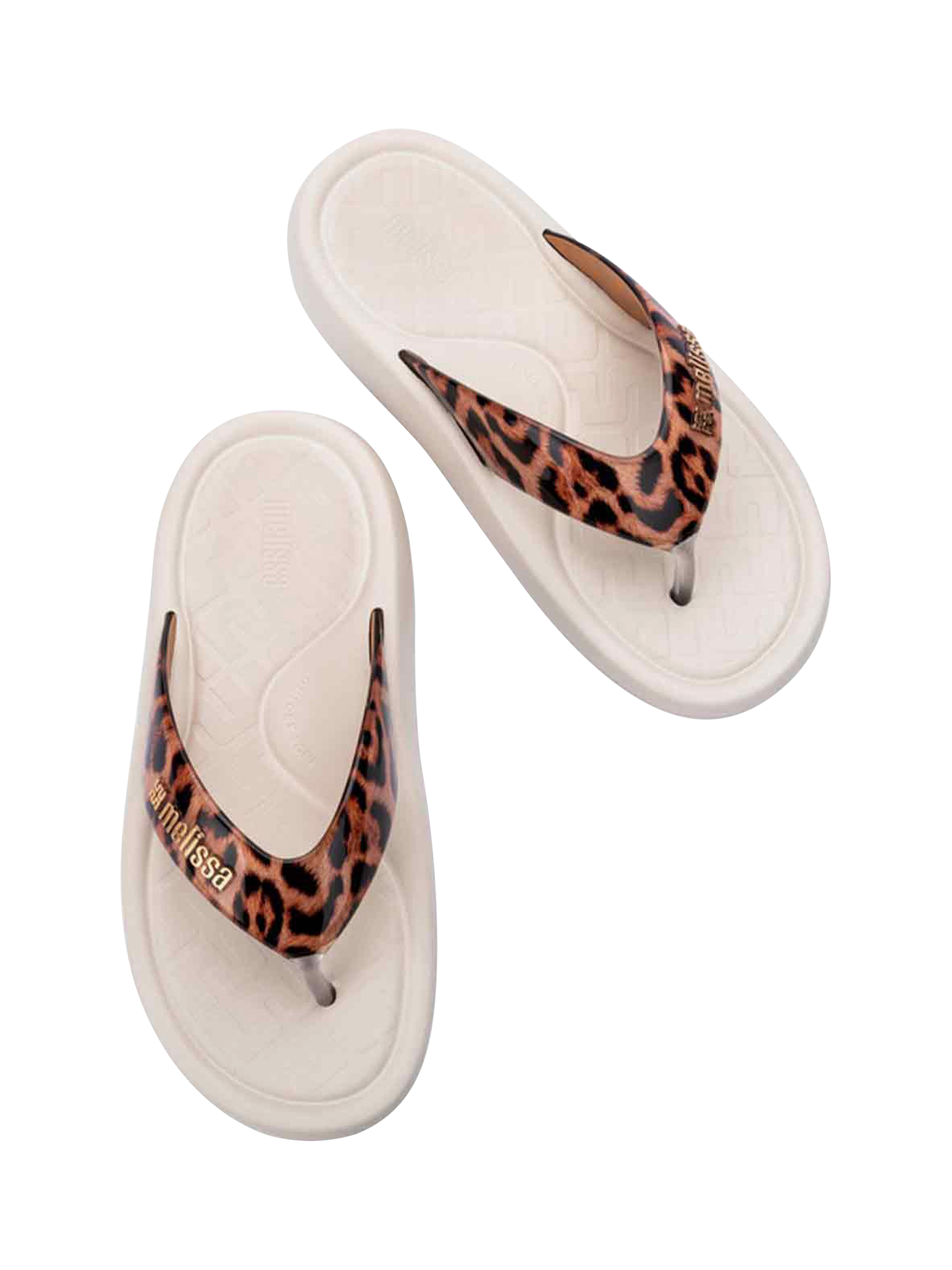 Product image 3 of 4, which shows Melissa Station Platform Flip Flops, Beige, 3