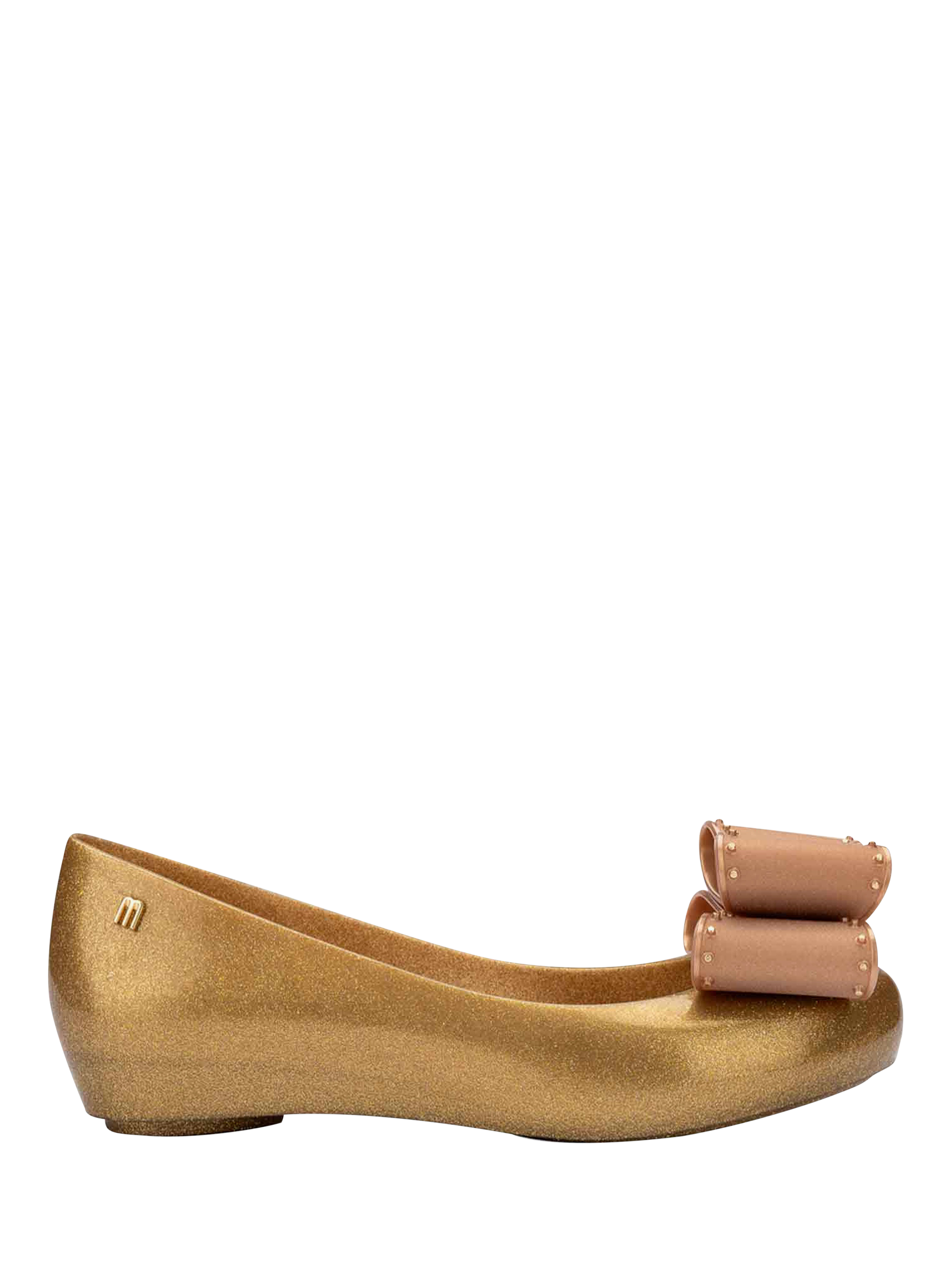 Product image 1 of 4, which shows Melissa Ultragirl Classic Bow Ballerina Pumps, Pearly Beige, 4