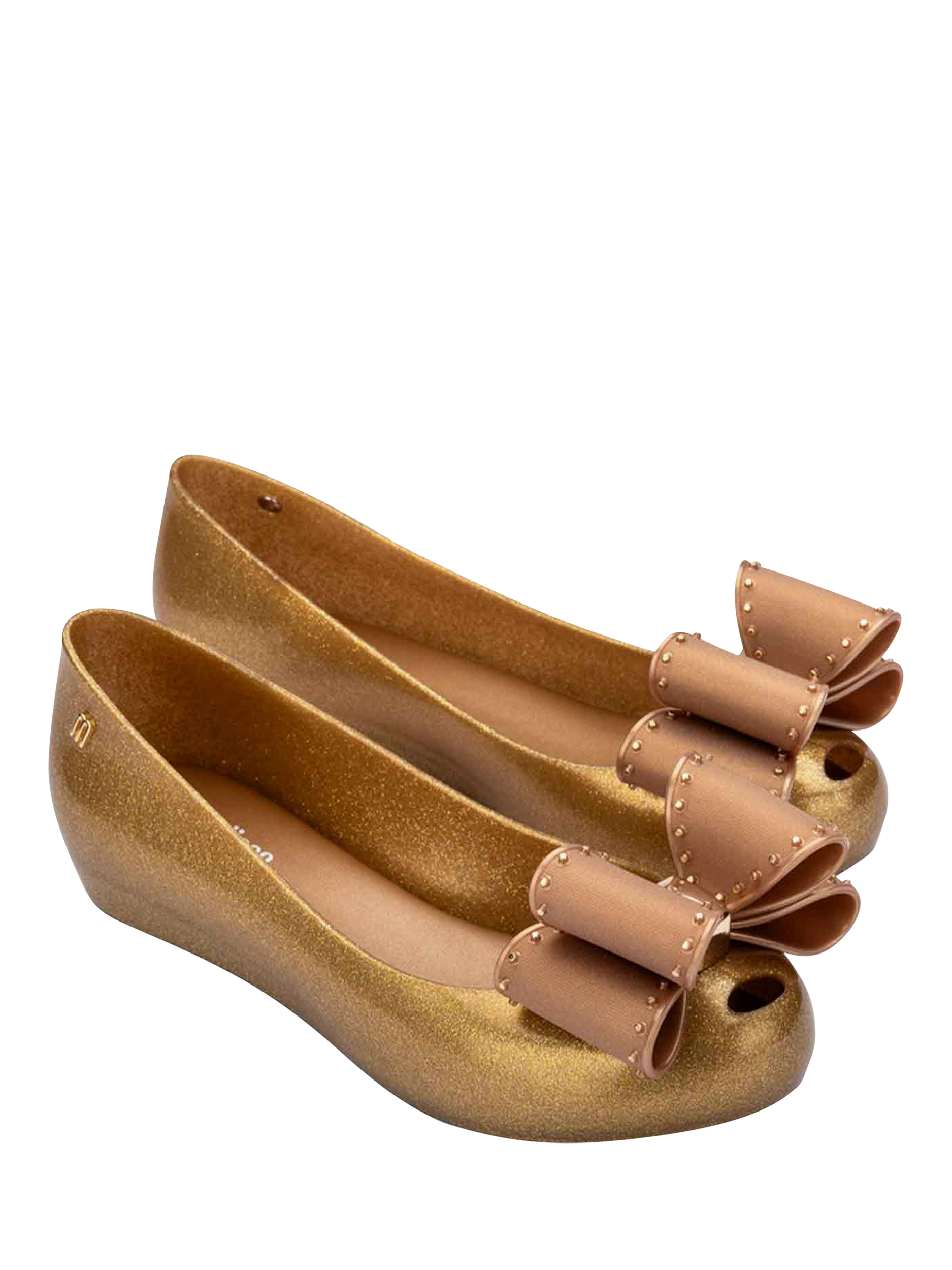 Product image 4 of 4, which shows Melissa Ultragirl Classic Bow Ballerina Pumps, Pearly Beige, 4