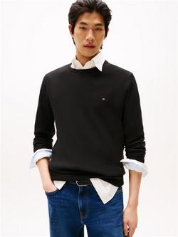 Tommy Hilfiger Cotton Blend Essential Crew Jumper, Black