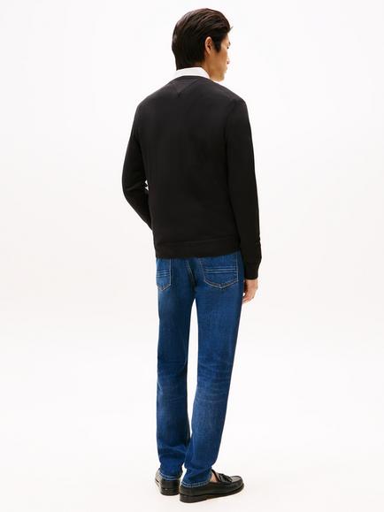 Tommy Hilfiger Cotton Blend Essential Crew Jumper - view 2, Black