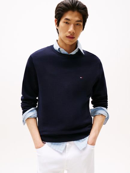 Tommy Hilfiger Cotton Blend Essential Crew Jumper, Desert Sky