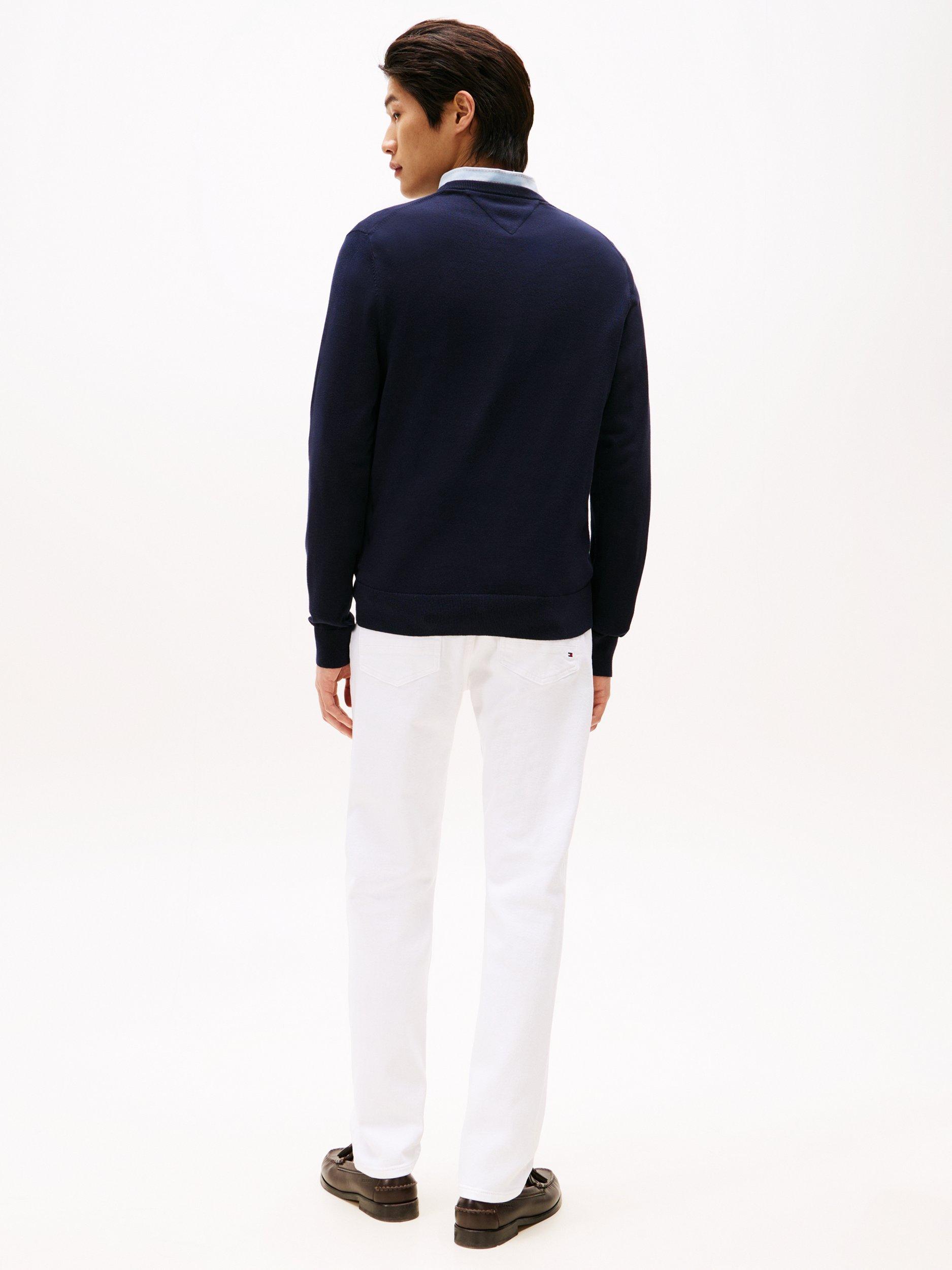 Product image 2 of 5, which shows Tommy Hilfiger Cotton Blend Essential Crew Jumper, Desert Sky, S