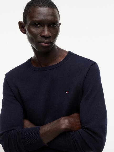 Tommy Hilfiger Cotton Blend Essential Crew Jumper - view 2, Desert Sky
